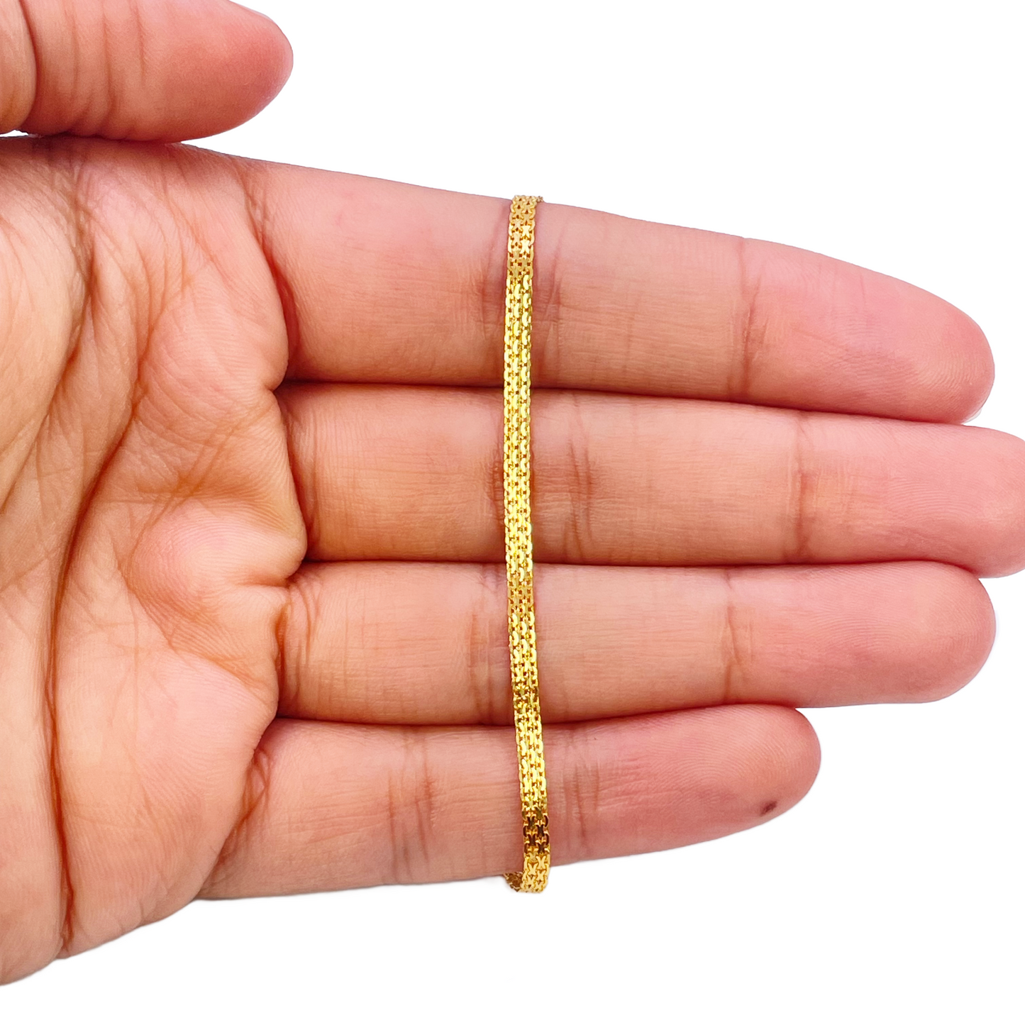 22ct Yellow Gold Flat High Polished Minimalist Bracelet 7 inches 2.3mm Wide