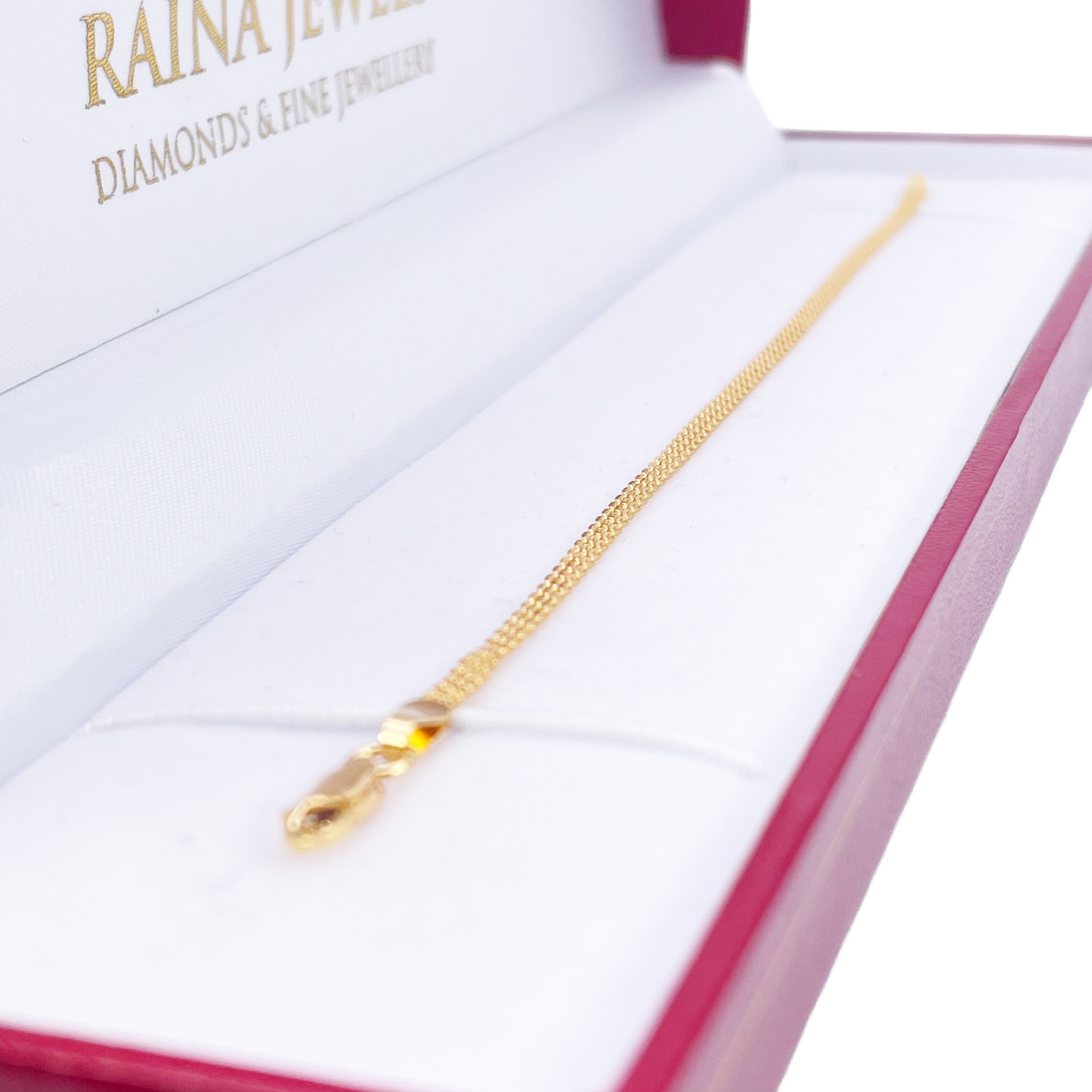 22ct Yellow Gold Flat High Polished Minimalist Bracelet 7 inches 2.3mm Wide