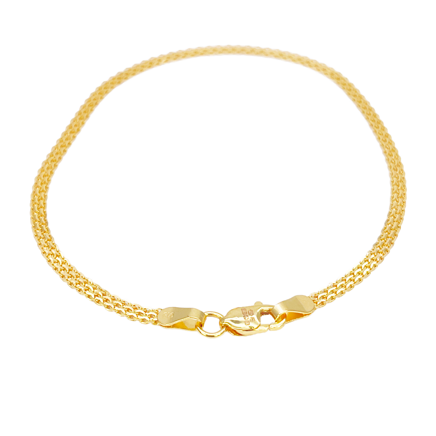 22ct Yellow Gold Flat High Polished Minimalist Bracelet 7 inches 2.3mm Wide