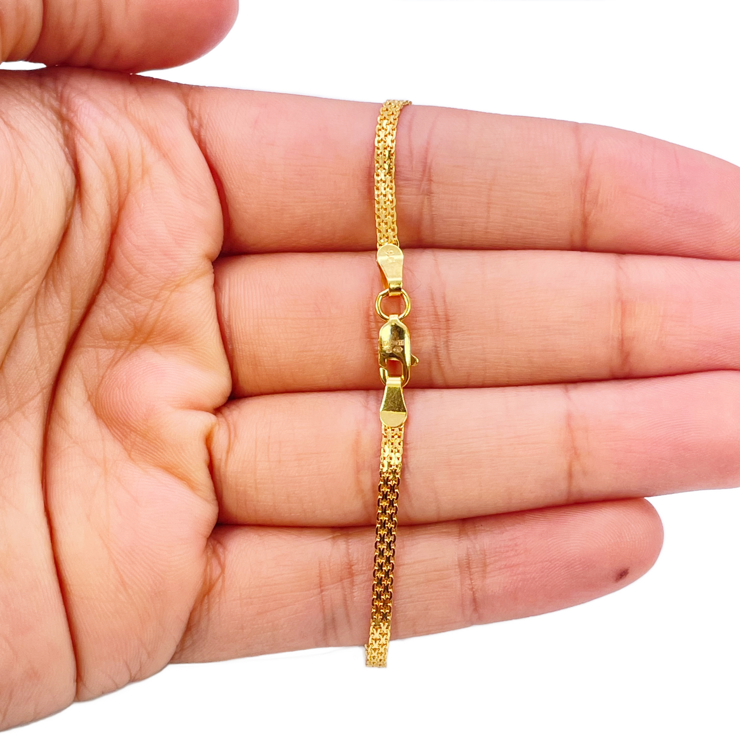22ct Yellow Gold Flat High Polished Minimalist Bracelet 7 inches 2.3mm Wide