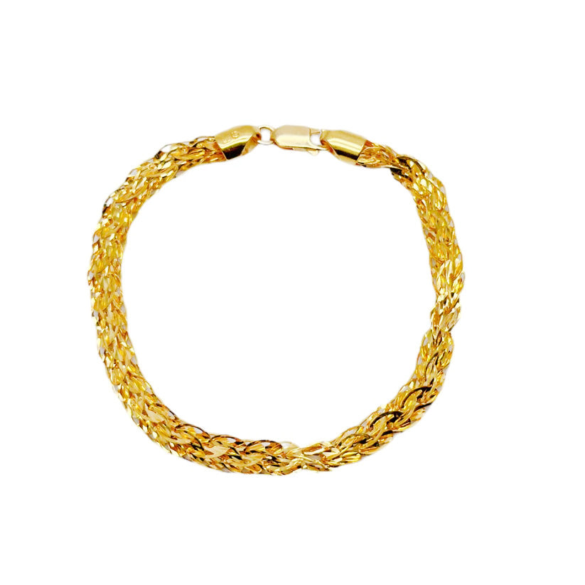 22ct Yellow Gold Ladies Fancy Diamond cut Bracelet 7.5 inches