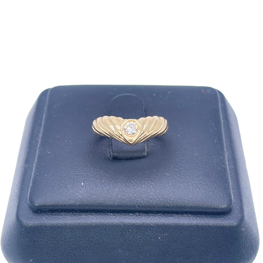18ct Yellow Gold High Polished Solitaire Diamond Ring 0.10ct