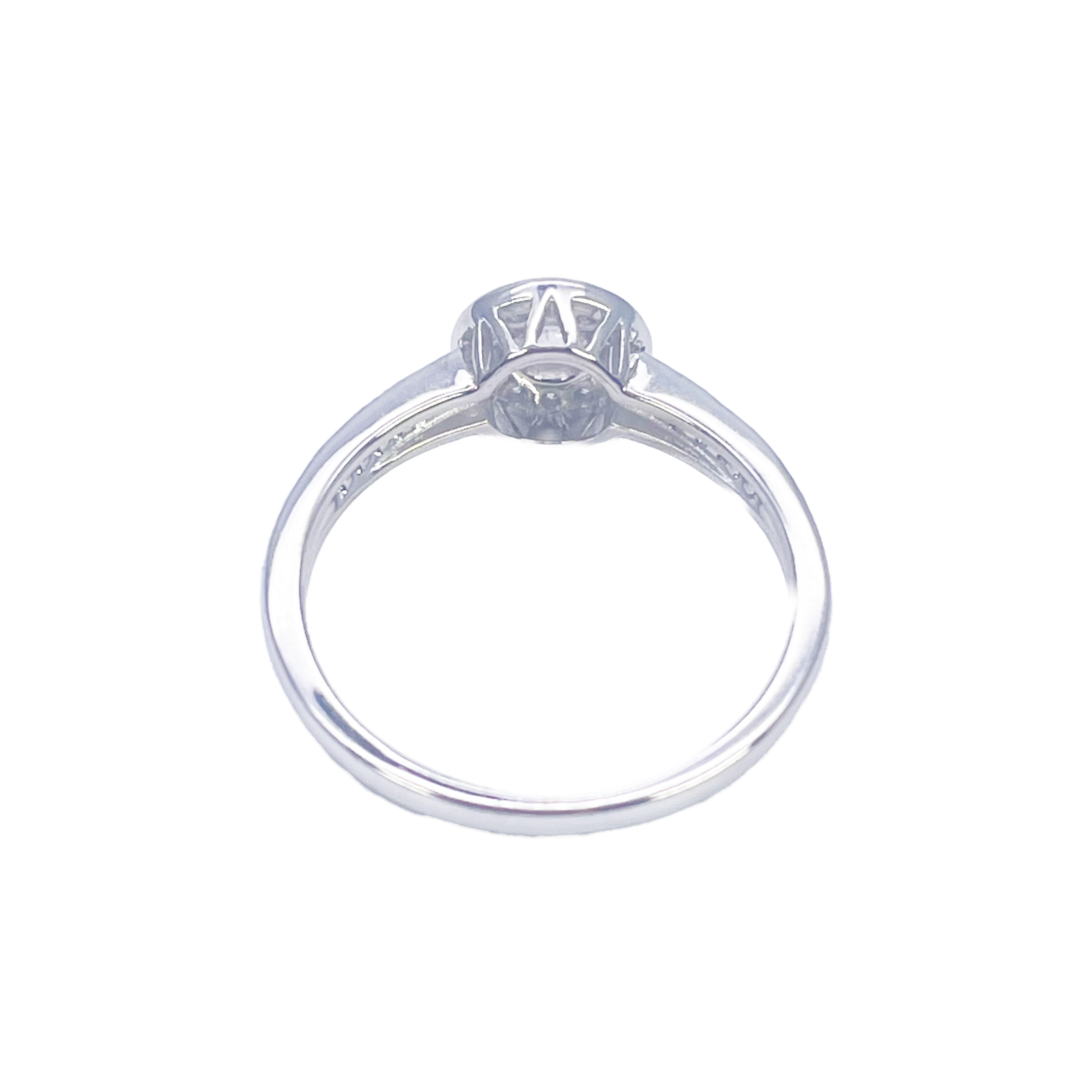18ct White Gold & Round Natural Diamond Pav� Halo Ring 0.30ct