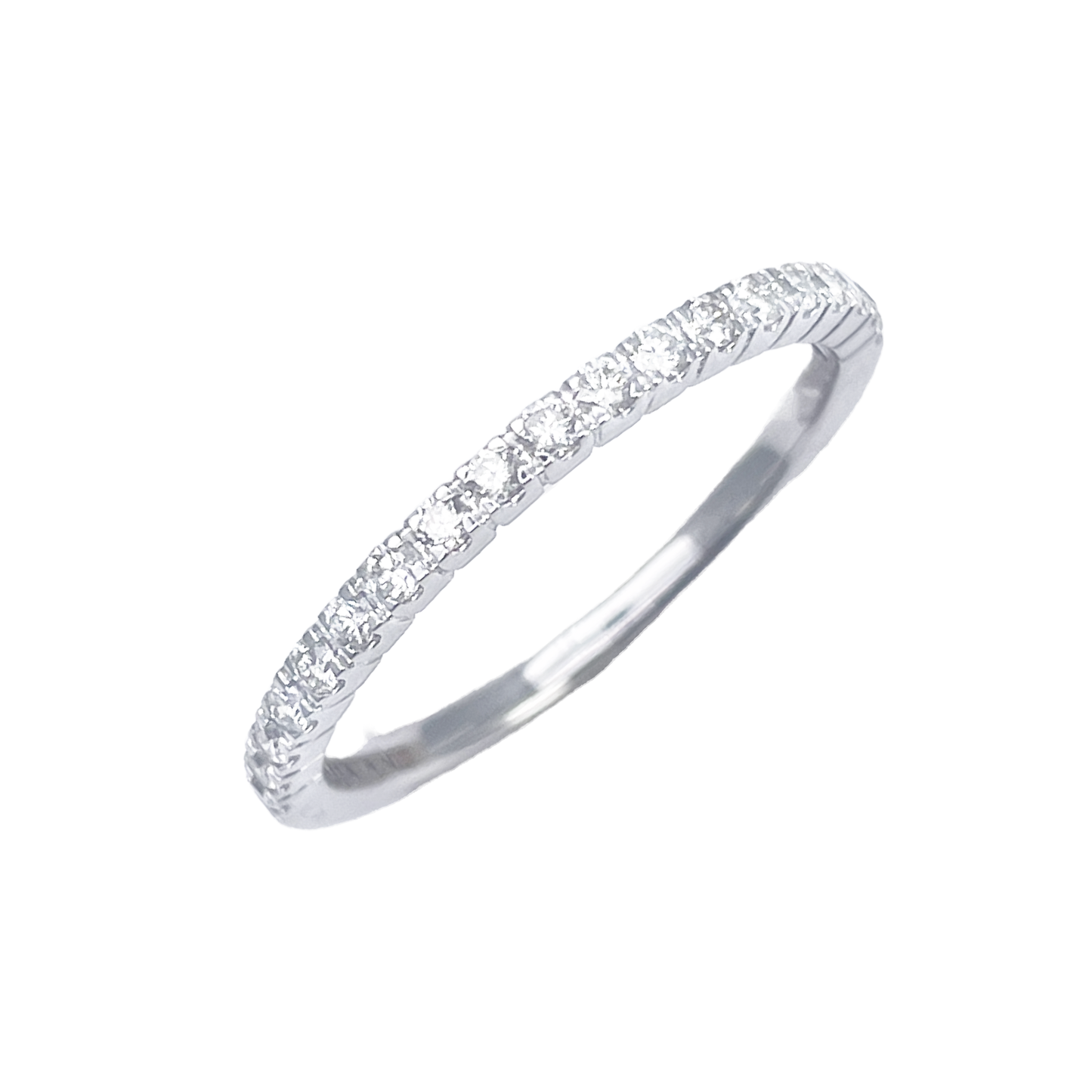 18ct White Gold Round Diamond Half Eternity Band Claw Set 0.26ct type