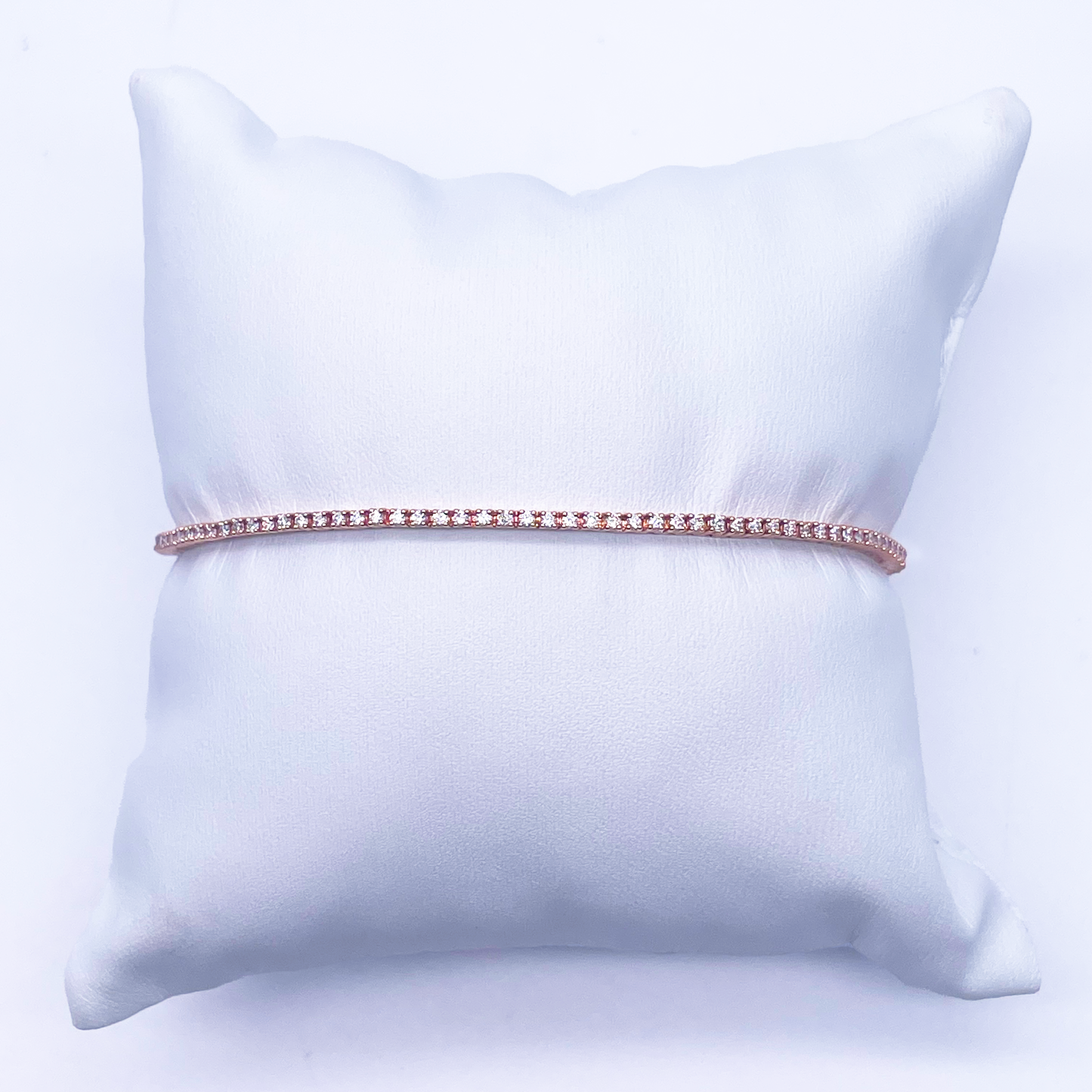 14ct Rose Gold Diamond Tennis Bracelet 4-Claw 0.90cts 7.25'' Inches H-SI