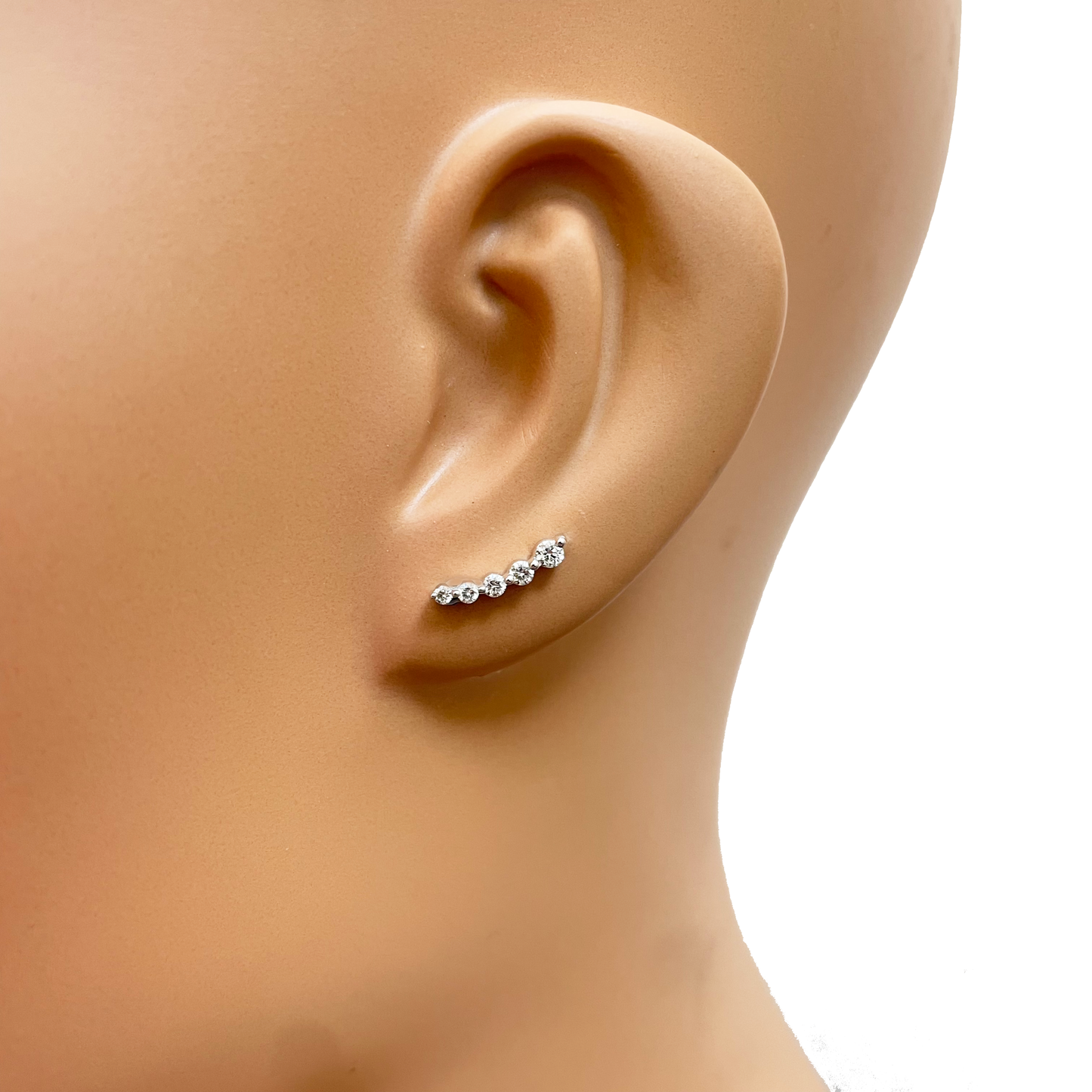 18ct Yellow Gold Natural Diamond Crawler/Climber Earrings 0.28ct