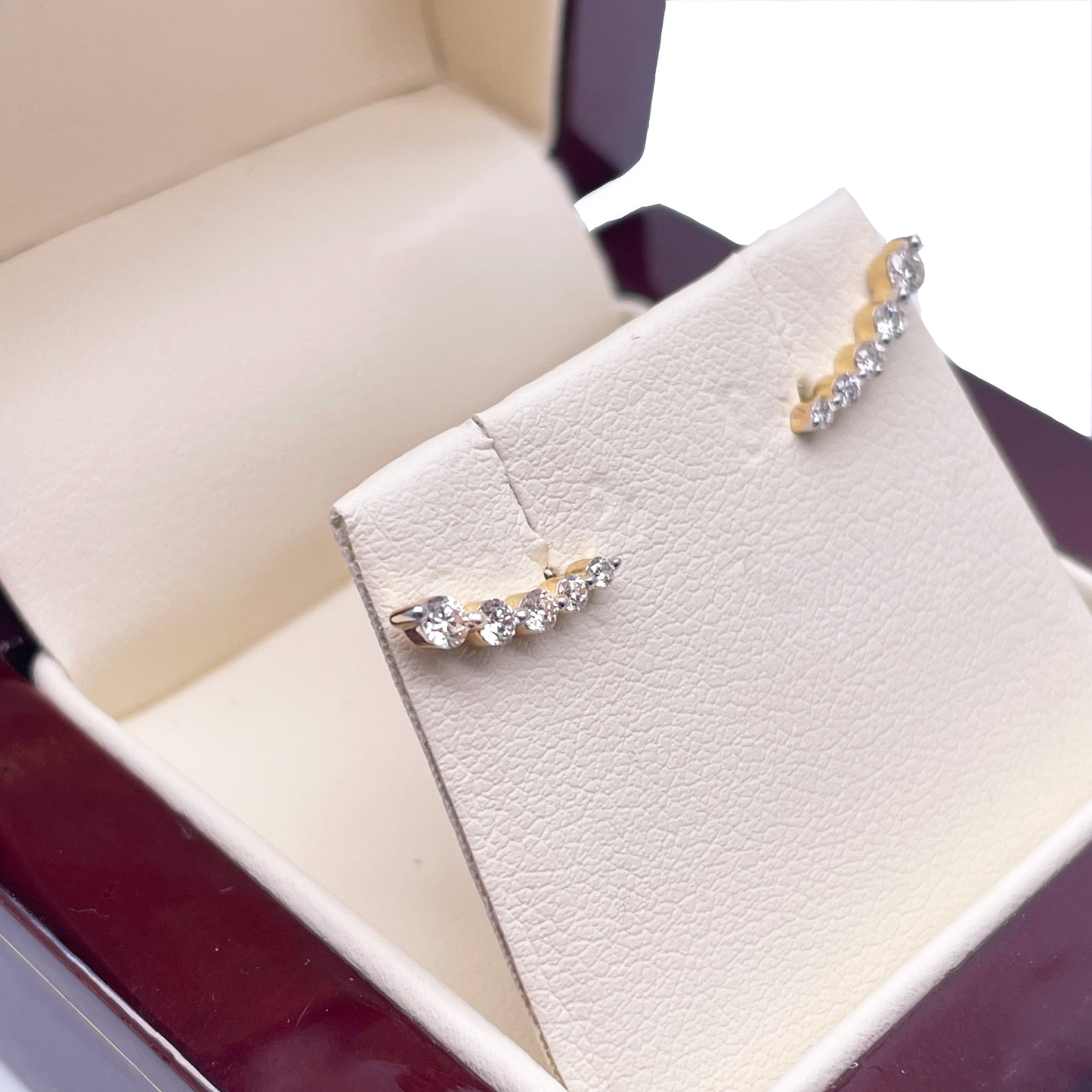 18ct Yellow Gold Natural Diamond Crawler/Climber Earrings 0.28ct