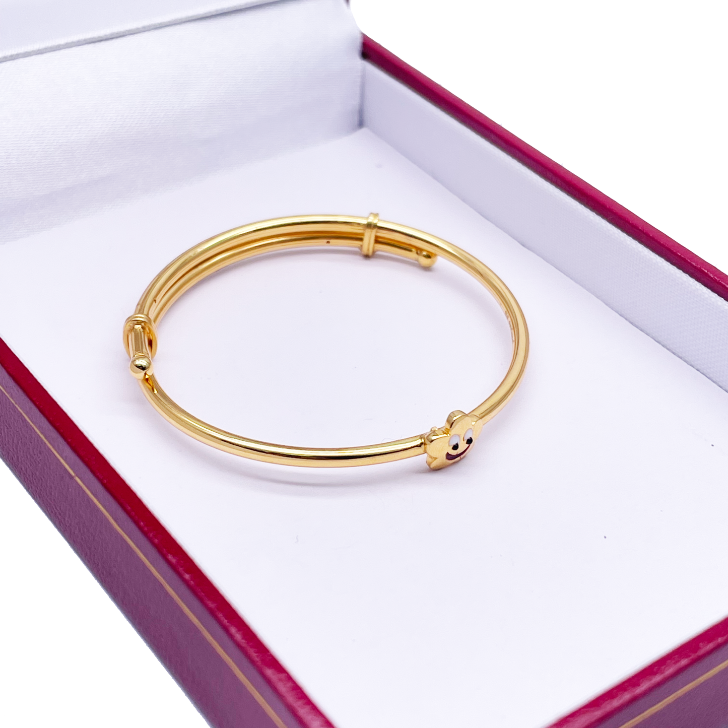 22ct Yellow Gold Smiling Star Design Children's Flexible Bangle/ Bracelet