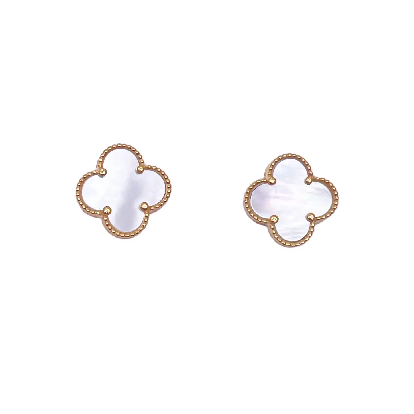 22ct Yellow Gold Mother Of Pearl Clover Necklace, Bracelet & Matching Earrings Set
