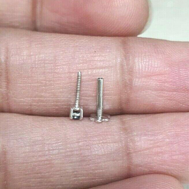 18ct White Gold & Blue Sapphire Nose Stud / Nose Pin 0.05 Carats 4-Claw 2.0 mm