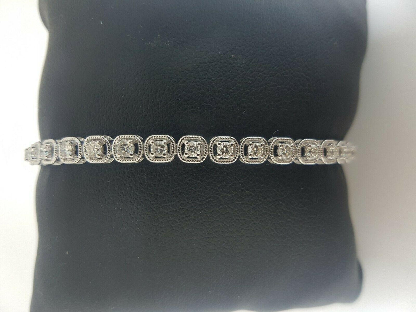18Carat White Gold Diamond Tennis Bracelet 4claw 1.50cts 7.0''Inches Hallmarked