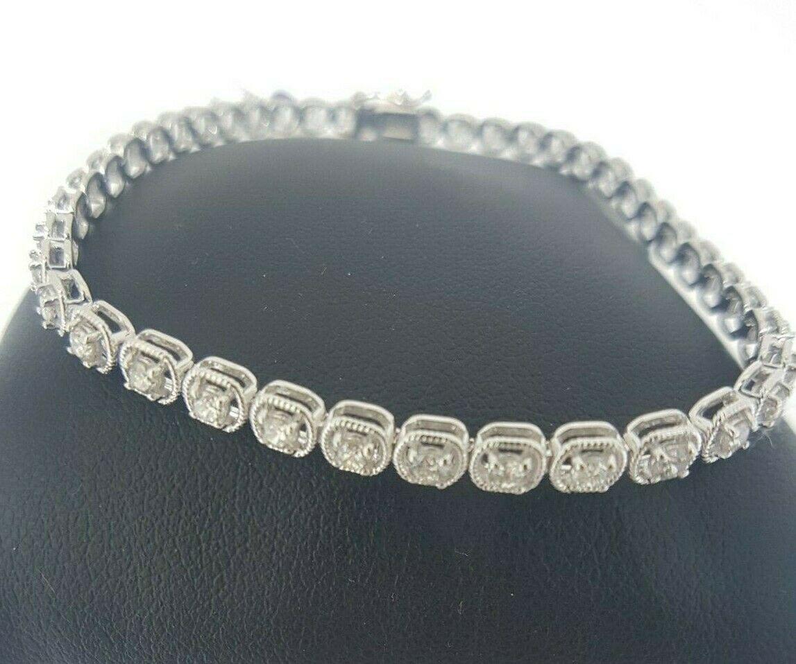 18Carat White Gold Diamond Tennis Bracelet 4claw 1.50cts 7.0''Inches Hallmarked