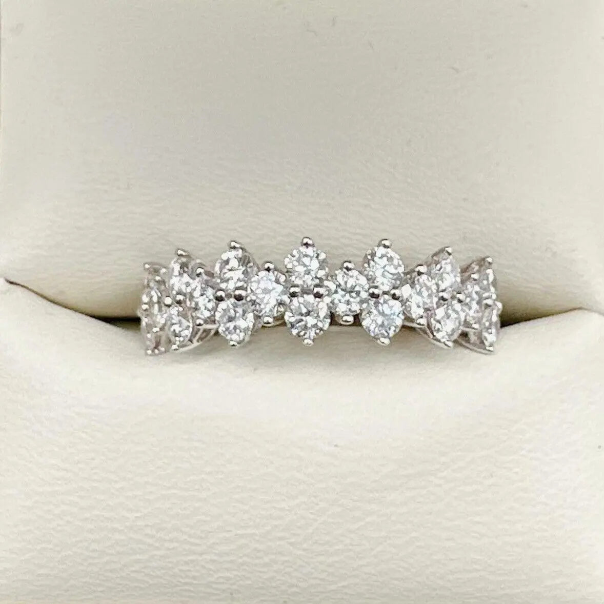 18Carat White Gold Diamond Half Eternity Band 1.02cts 5.8mm Diamond Ring