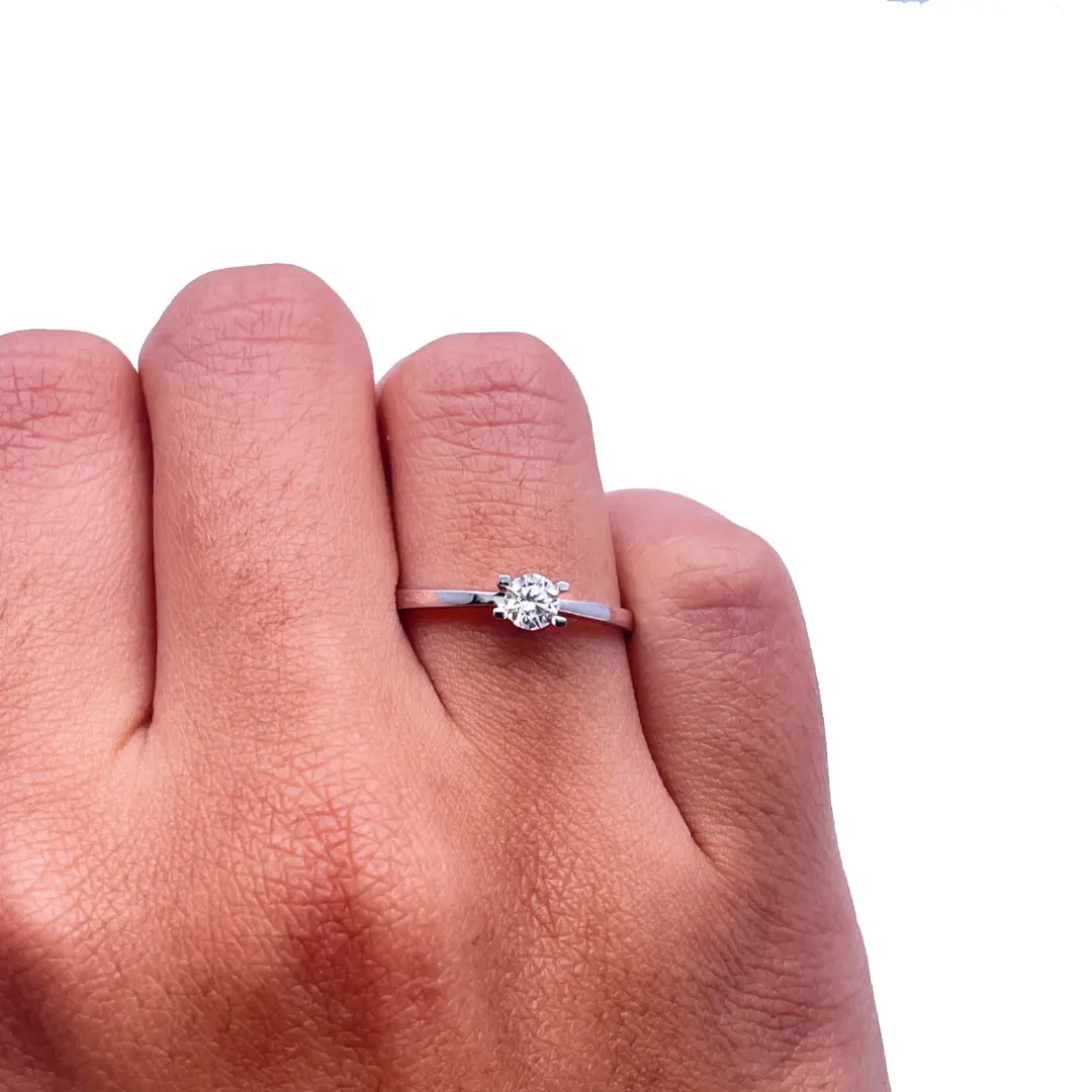 18ct White Gold Diamond Solitaire Engagement Ring, 0.24ct Diamond Ring