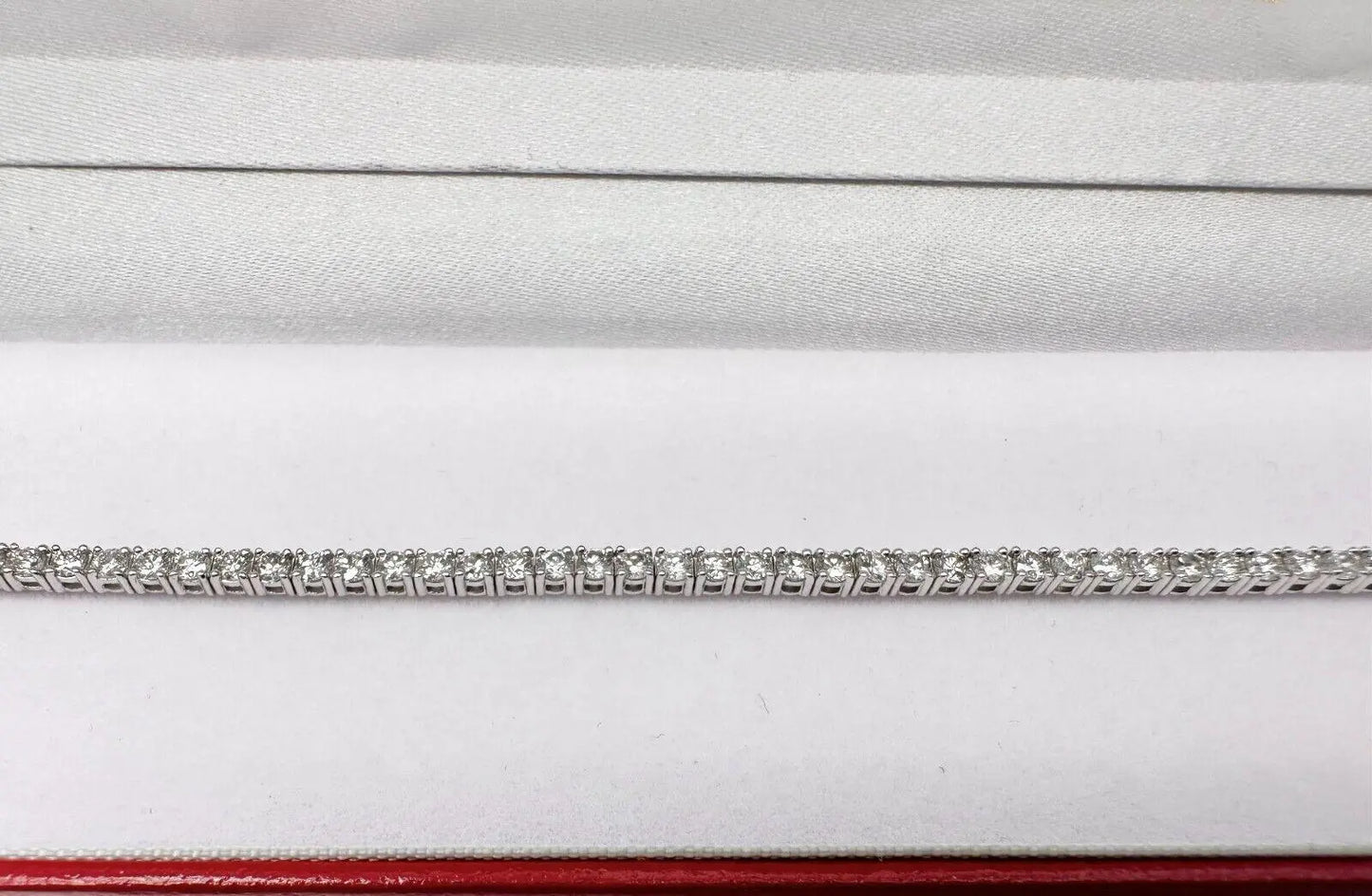 18ct White Gold Diamond Tennis Bracelet 4claw 3.7ct Diamond Bracelets