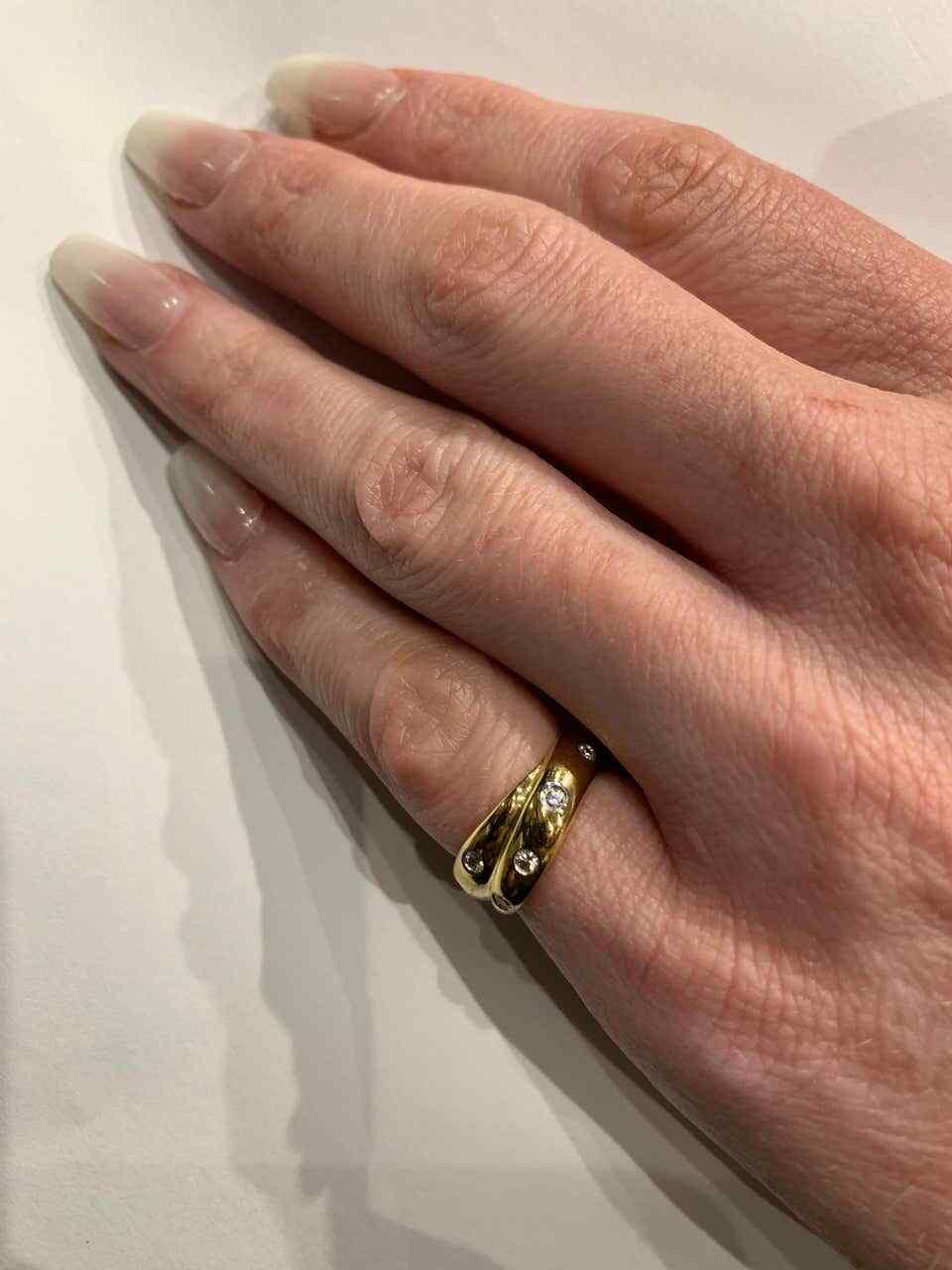 Tiffany & Co Etoile Yellow Gold Diamond Set Crossover Ring 0.33carats