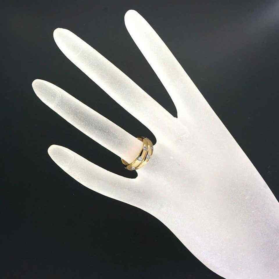 Tiffany & Co Etoile Yellow Gold Diamond Set Crossover Ring 0.33carats