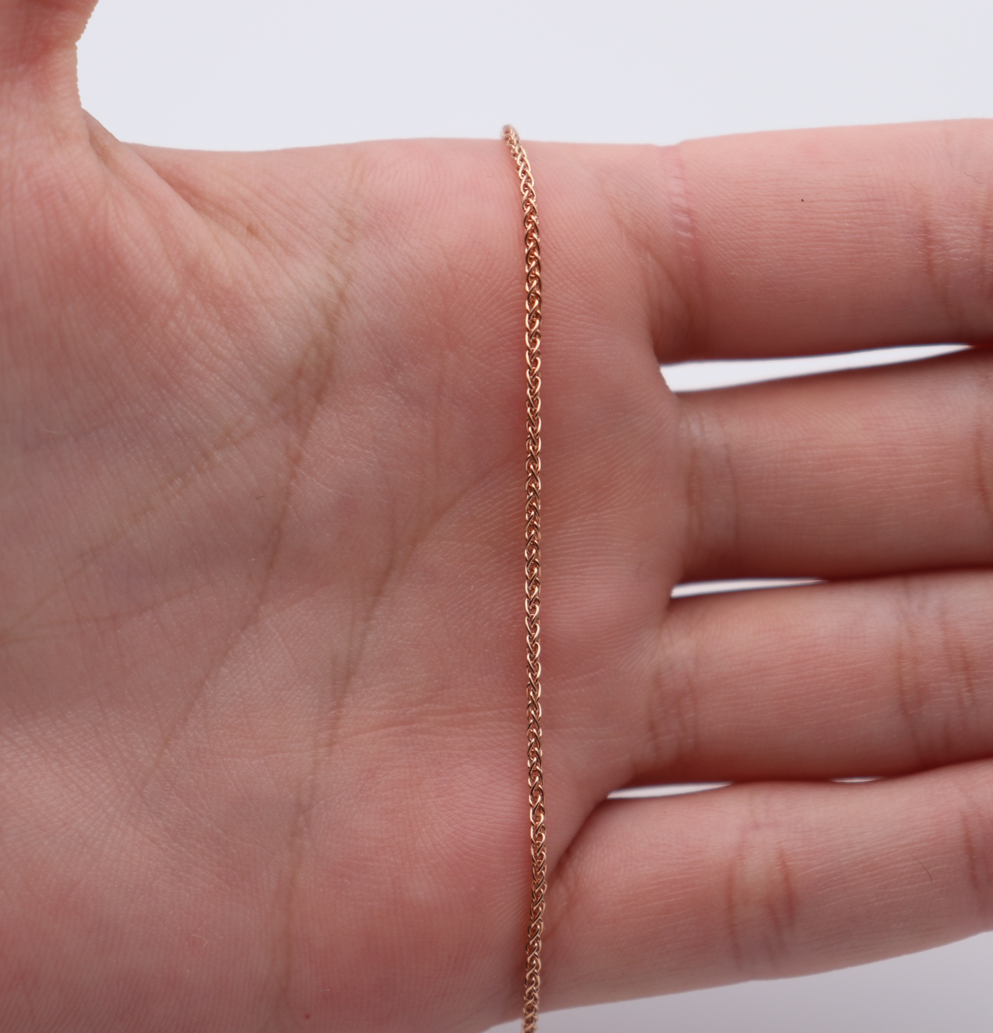 18ct Rose Gold Spiga Chain Bracelet 7.5 inches Hallmarked 1.7gms