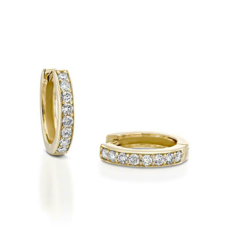 18ct Yellow Gold Diamond Pair of Hoop Earrings 0.20 carats 14mm wide