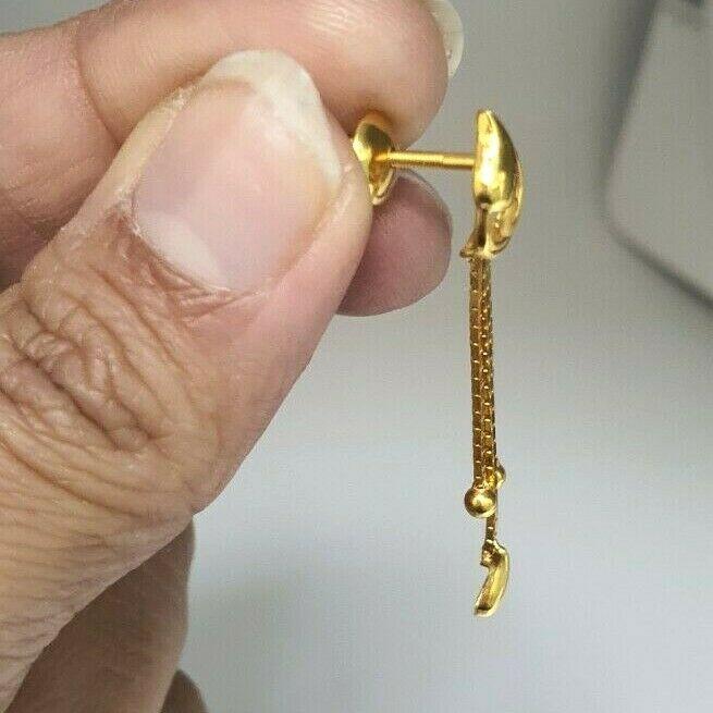 22ct Yellow Gold Ladies Drop Earrings 3.9 Grams