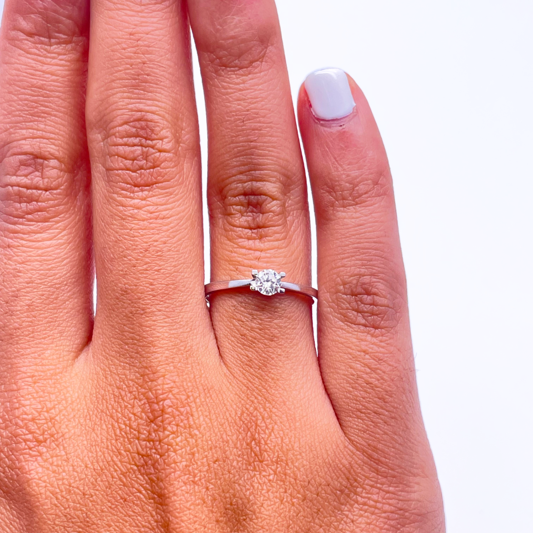 18ct White Gold Diamond Solitaire Engagement Ring, 0.24ct Diamond Ring