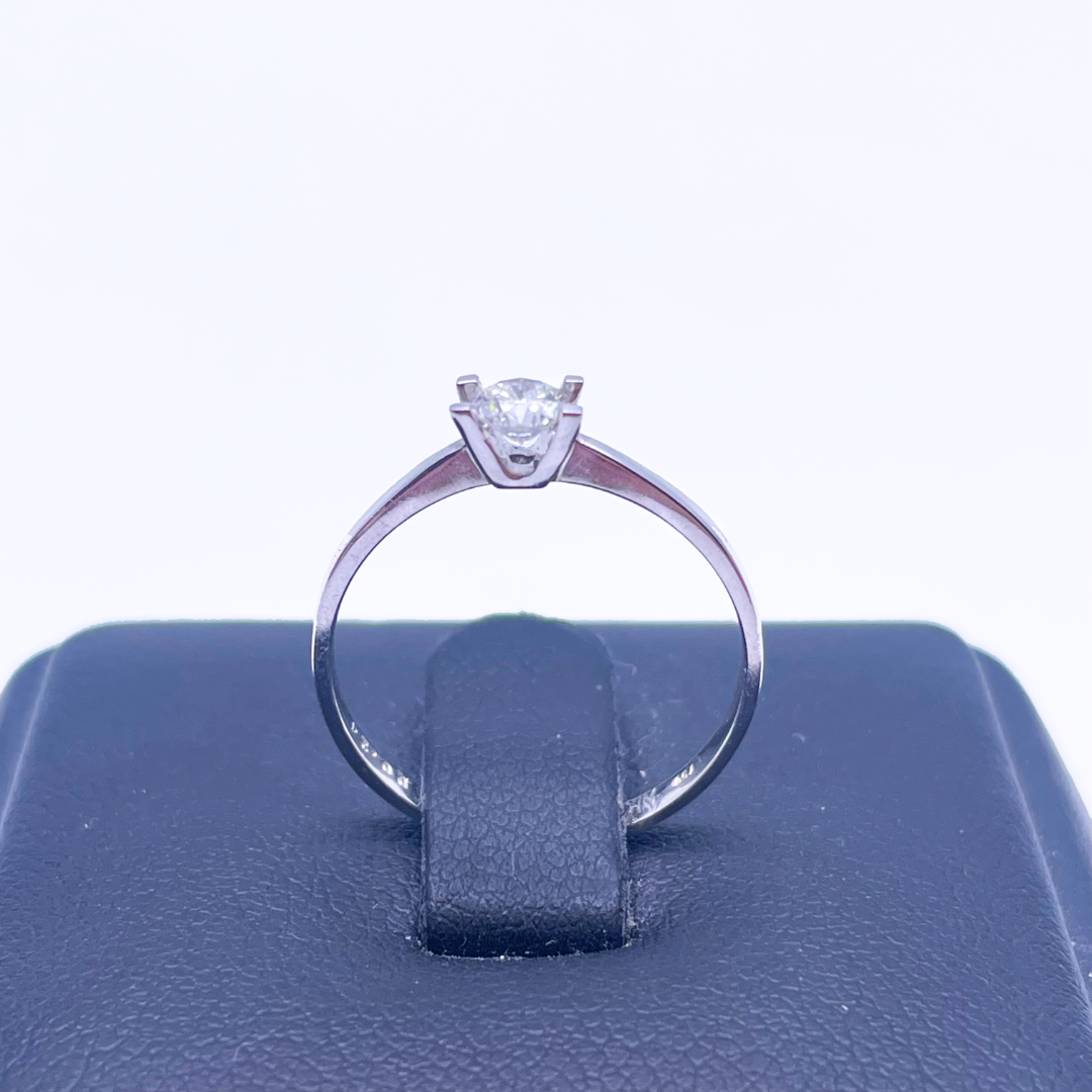 18ct White Gold Diamond Solitaire Engagement Ring, 0.24ct Diamond Ring