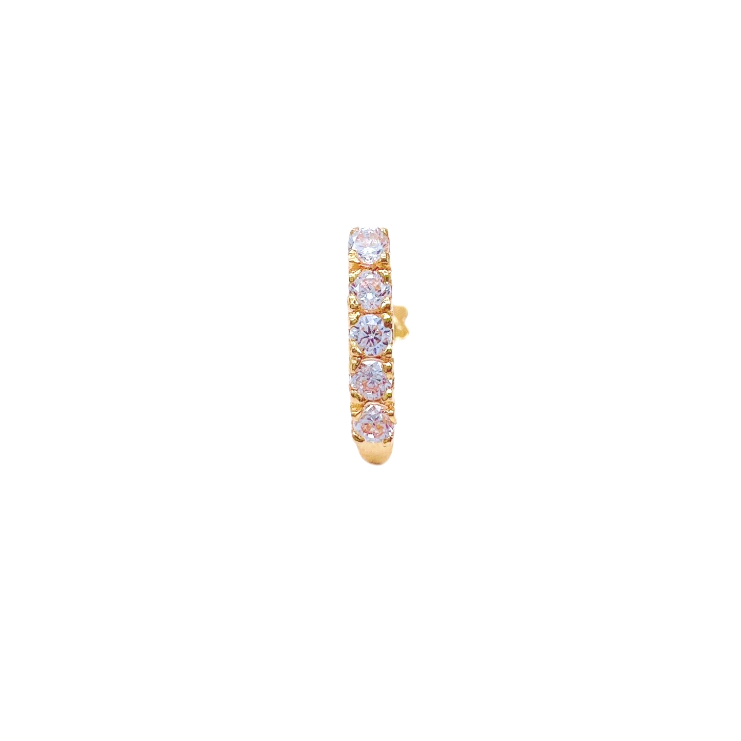 22ct Yellow Gold & Cubic Zirconia J-Bar Nose Studs/Nose Pin/Nose Piercing,10mm
