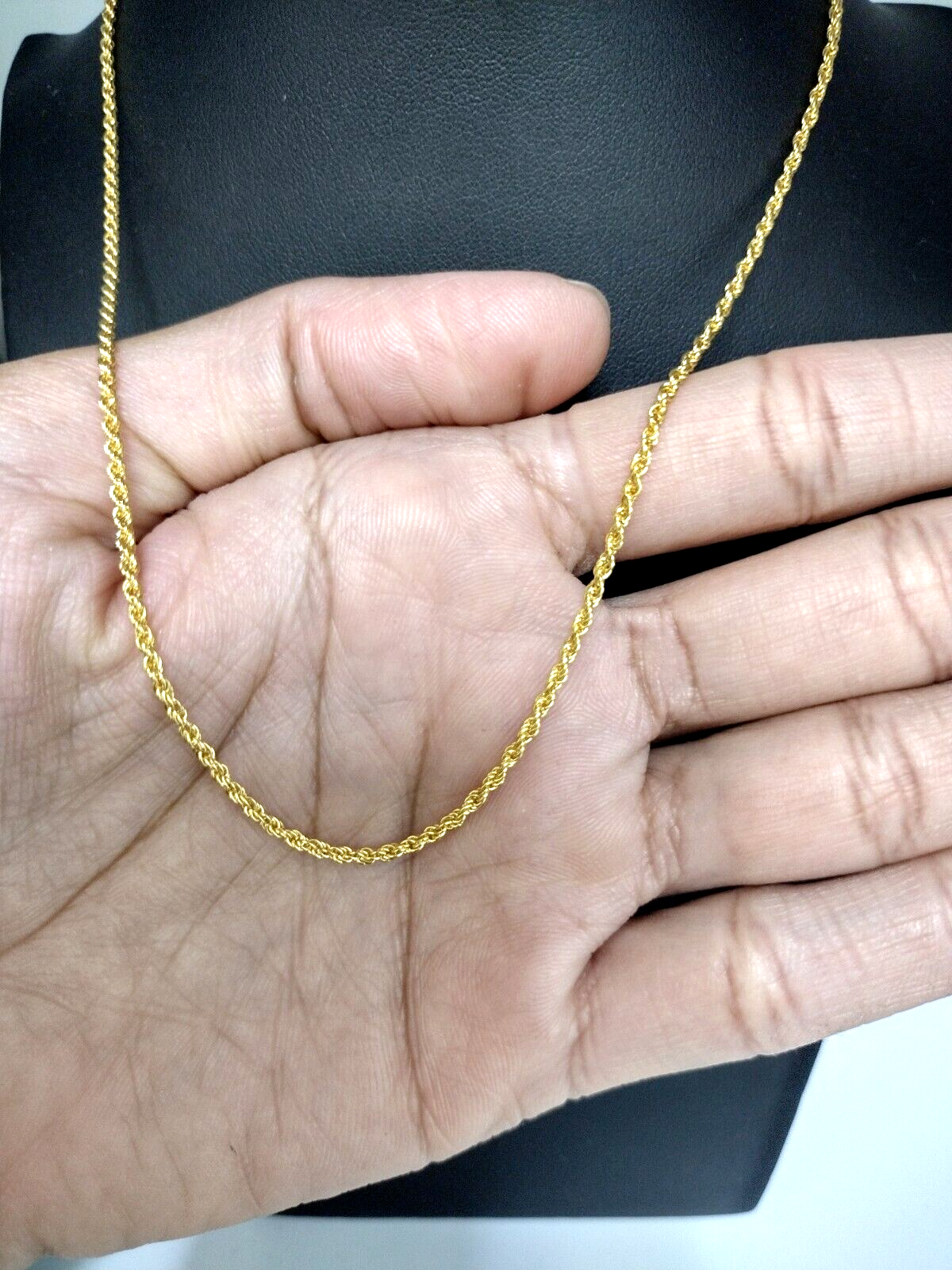 22ct / 22K Yellow Gold Mens/Ladies Lightweight Rope Chain Necklace 20'' inches