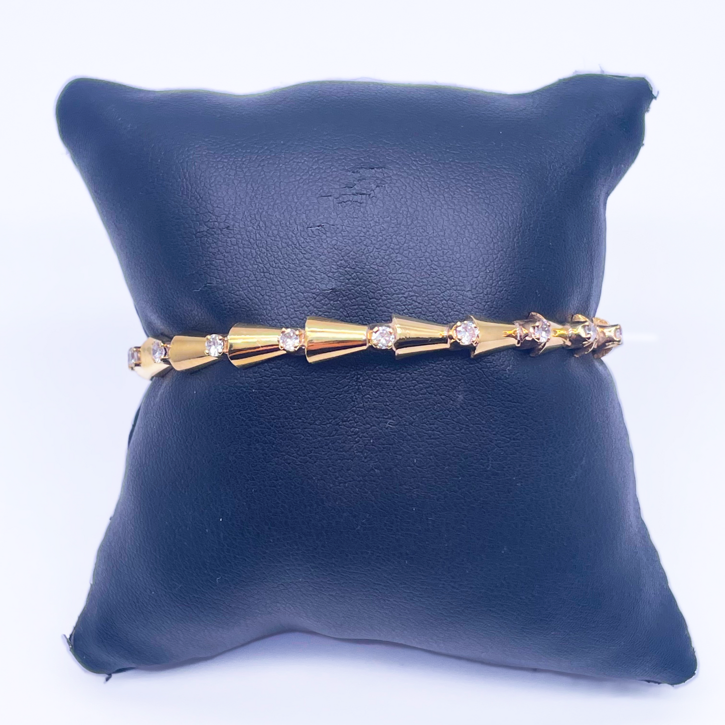 18ct Yellow Gold Solid Fancy Round Diamond Cuff Bangle Bracelet 1.00ct