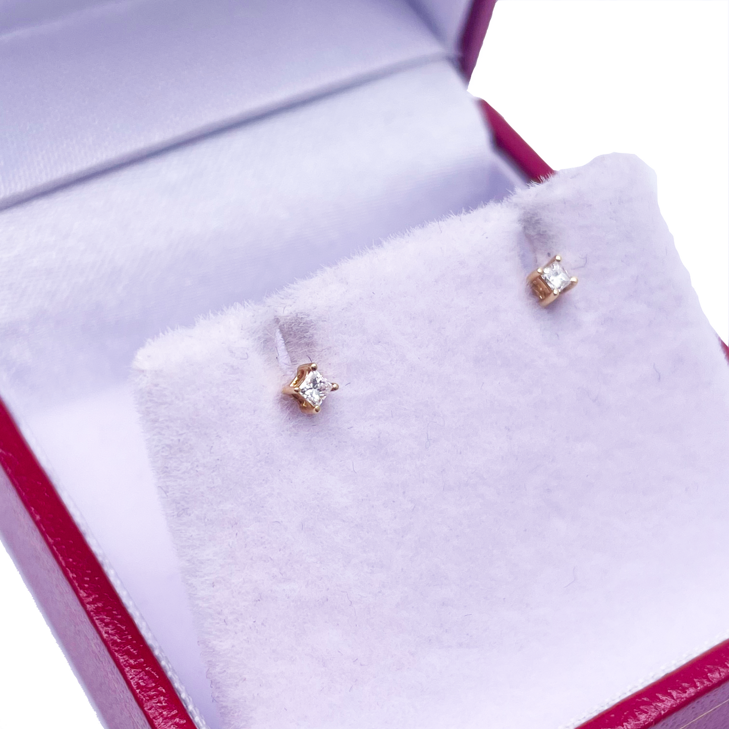 18ct White Gold Diamond Children's Earrings 0.06ct Child friendly safe & secure