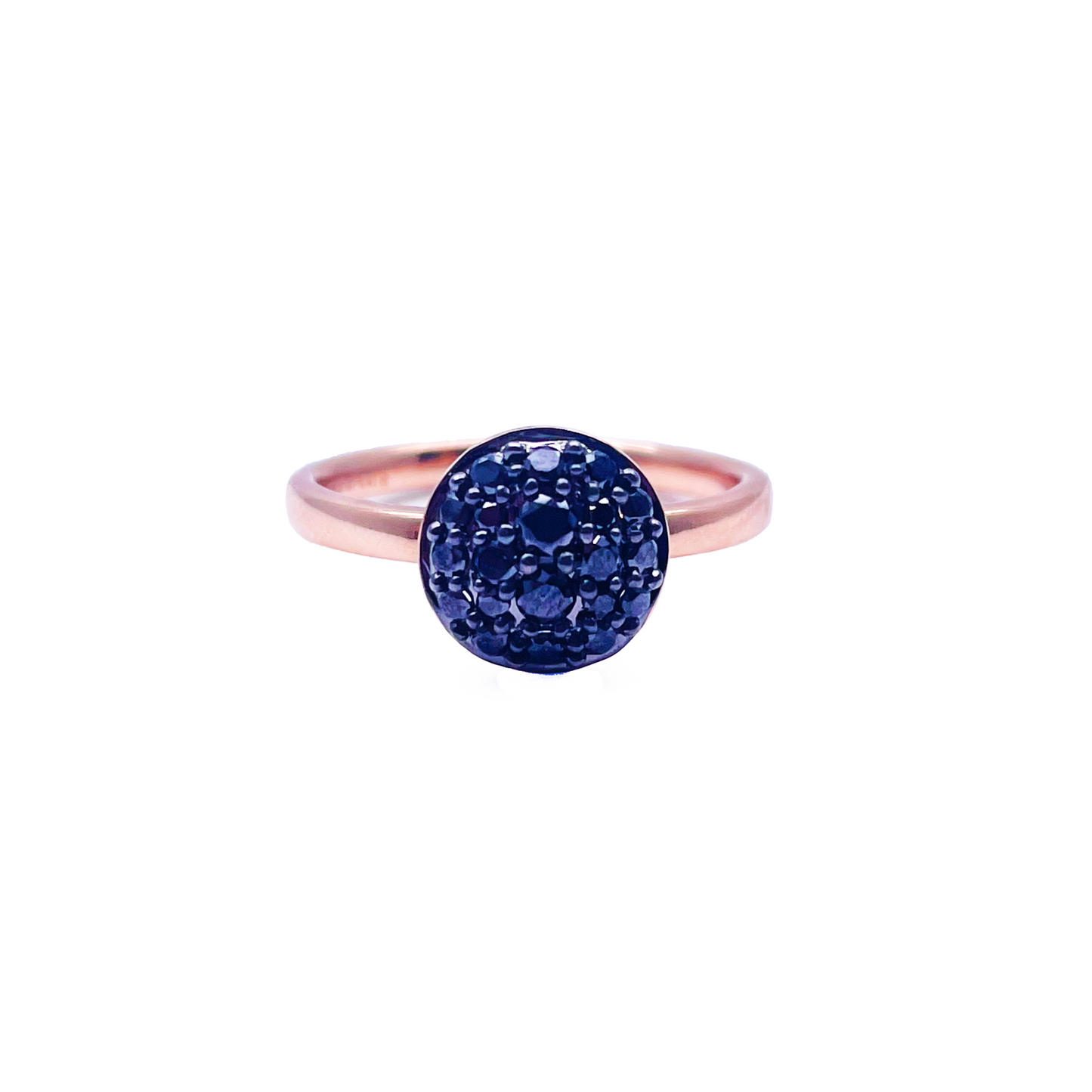 18ct Rose Gold Natural Black Diamond Cluster Ring 0.41ct