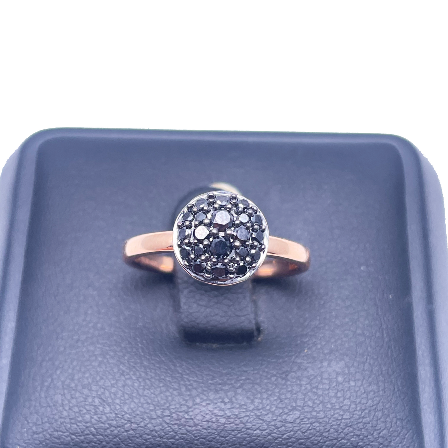 18ct Rose Gold Natural Black Diamond Cluster Ring 0.41ct