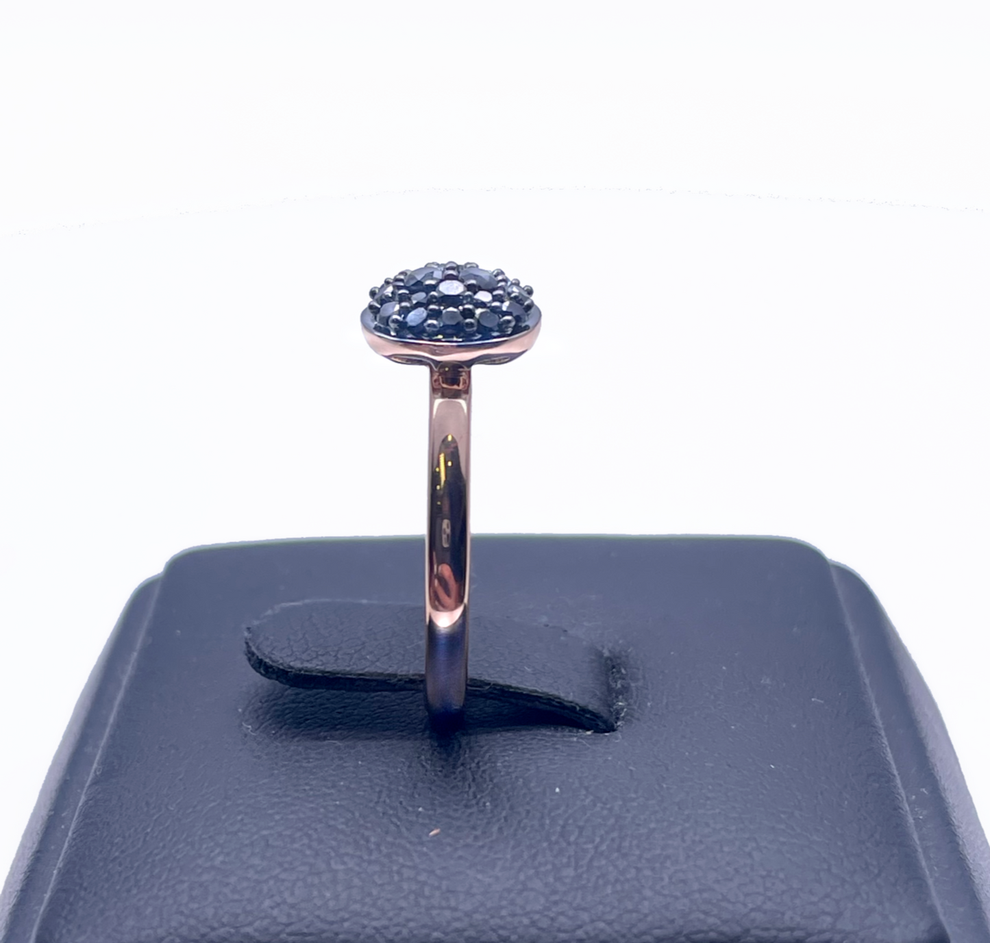 18ct Rose Gold Natural Black Diamond Cluster Ring 0.41ct
