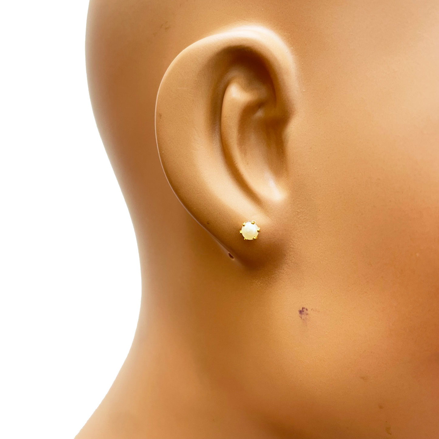 22ct Yellow Gold Children's Freshwater Pearl Claw Stud Earrings 4.6mm