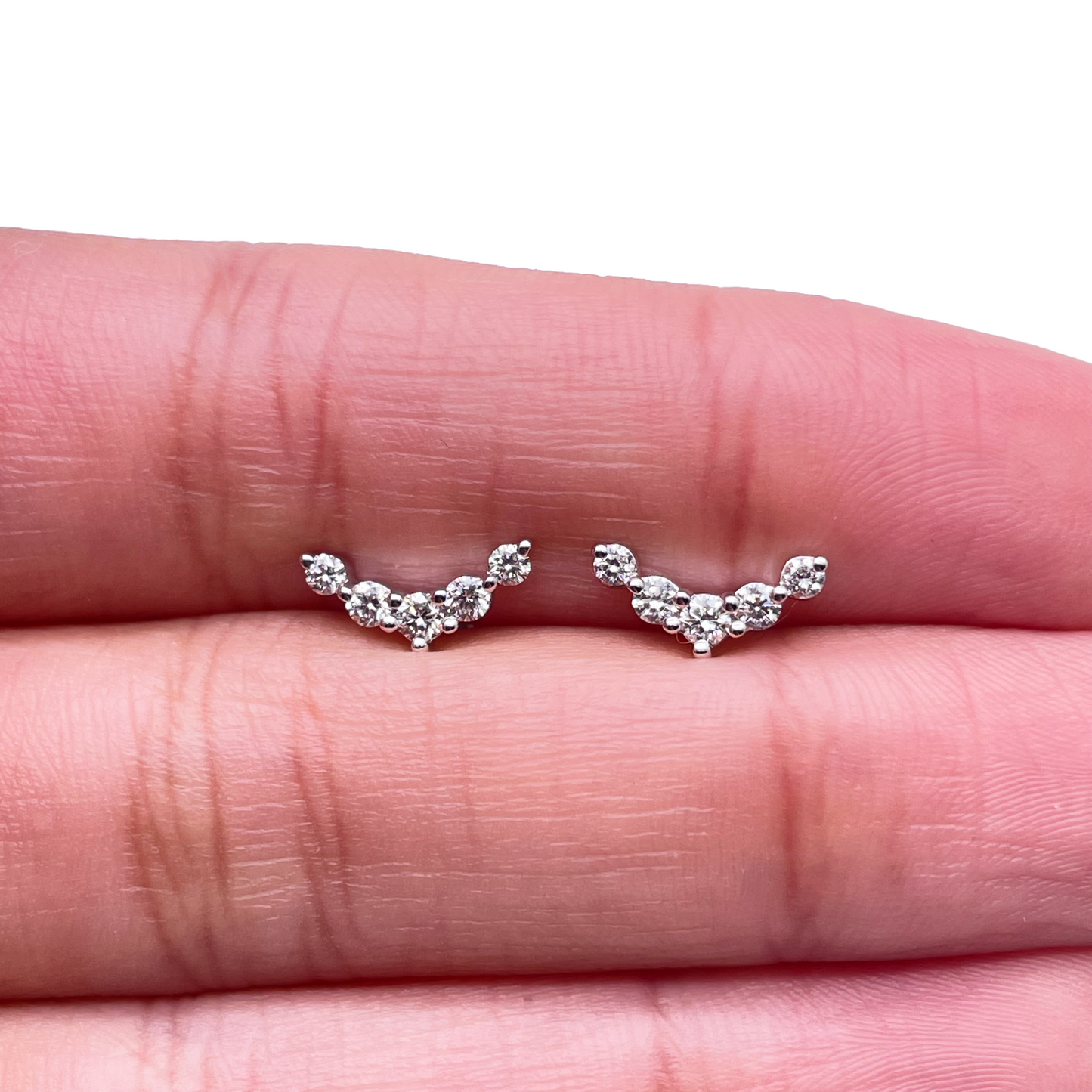 18ct White Gold Natural Diamond Crawler/Climber Earrings 0.28ct
