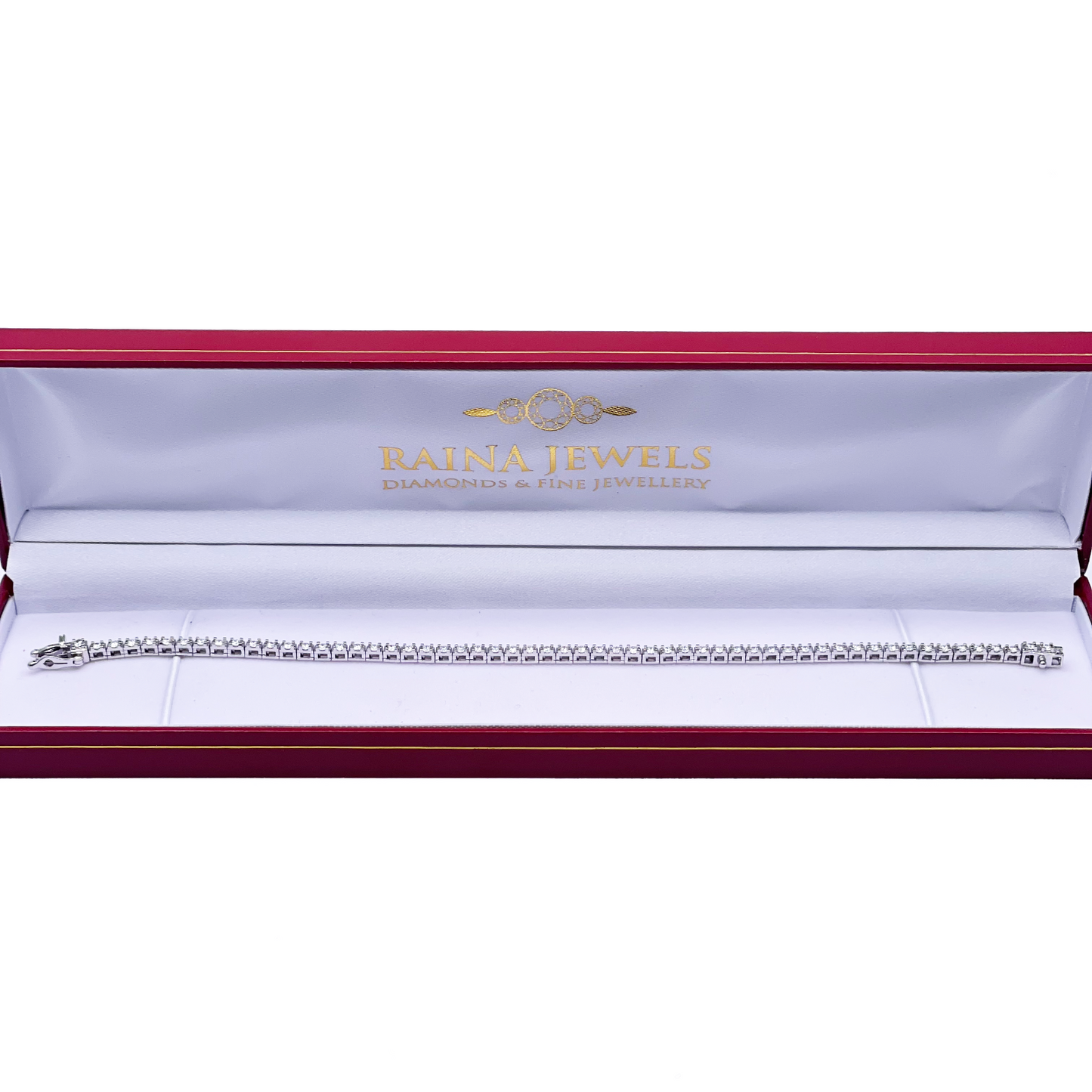 14ct White Gold Natural Diamond Tennis Bracelet 4 claw 2.00ct 7''inches