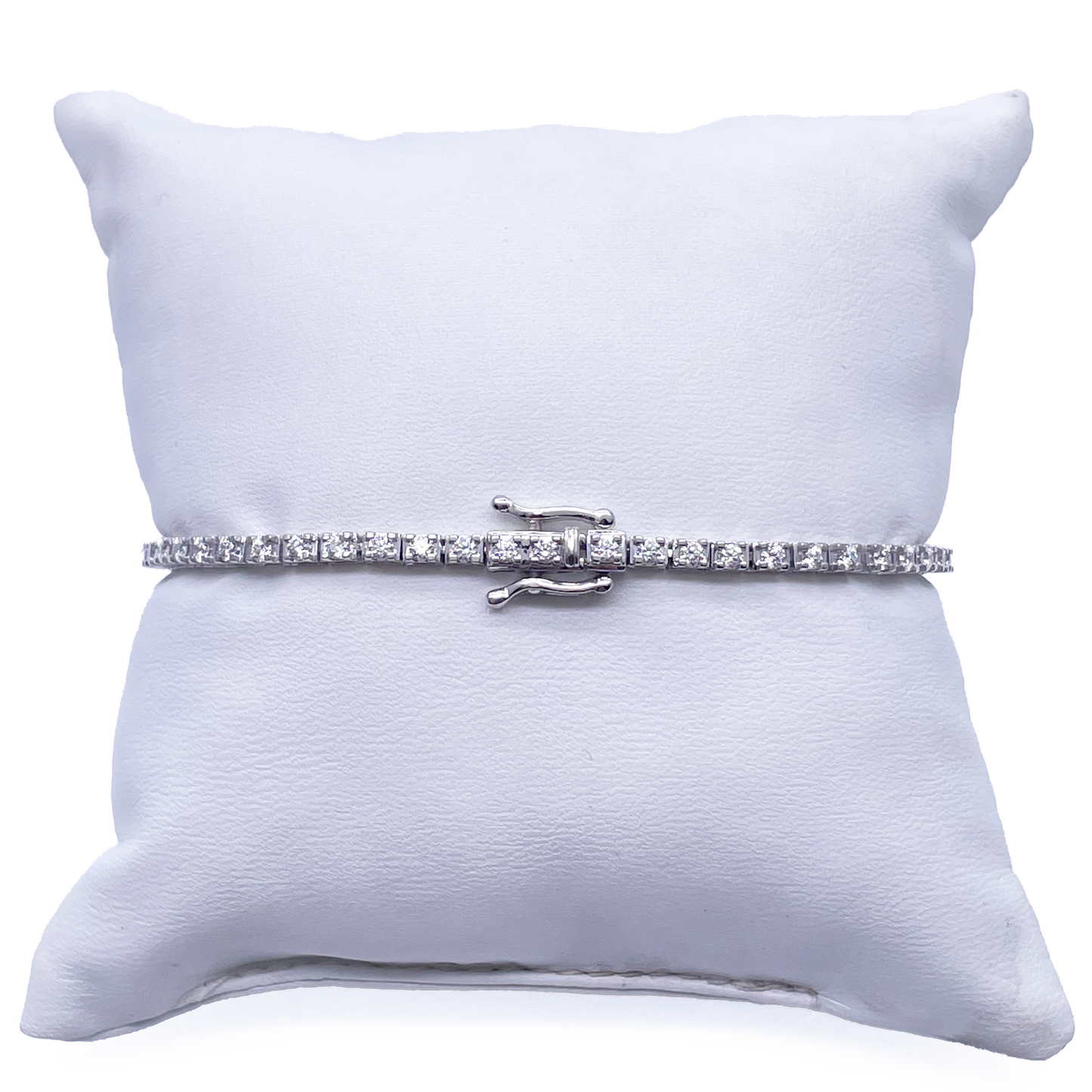 14ct White Gold Natural Diamond Tennis Bracelet 4 claw 2.00ct 7''inches