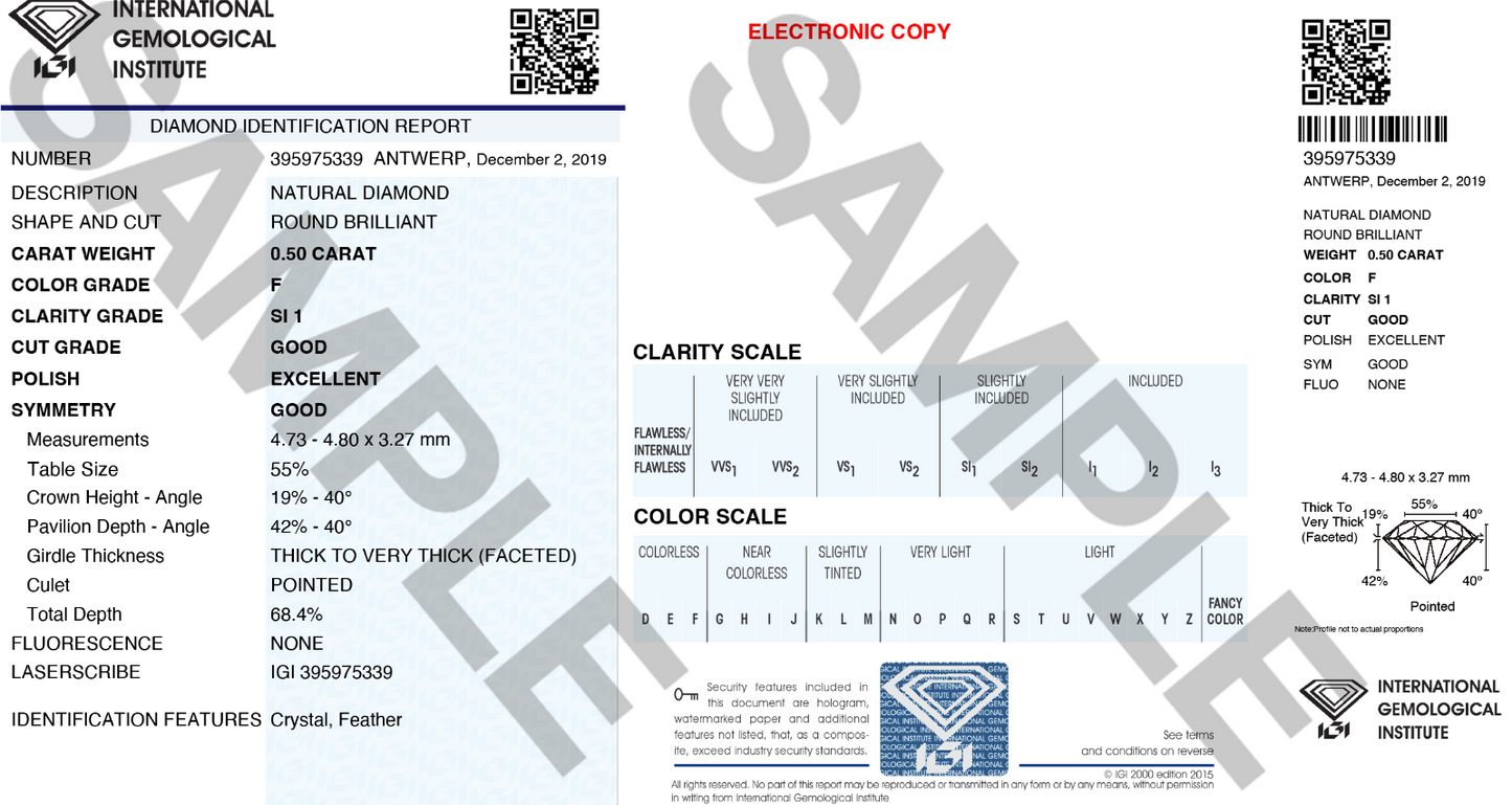 18ct White Gold 6-Claw Solitaire Natural Diamond Engagement Ring 0.70ct