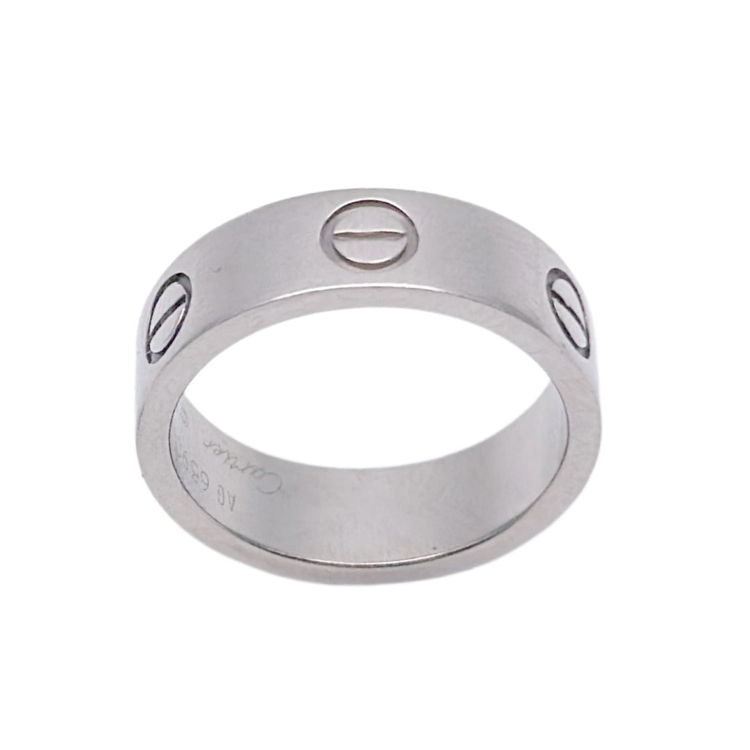 Cartier ''Love'' Ring 18K White Gold Wide Ring 5.5mm Excellent Condition