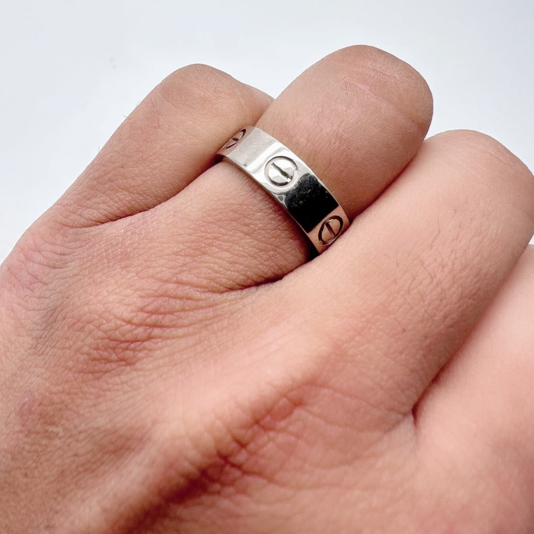 Cartier ''Love'' Ring 18K White Gold Wide Ring 5.5mm Excellent Condition