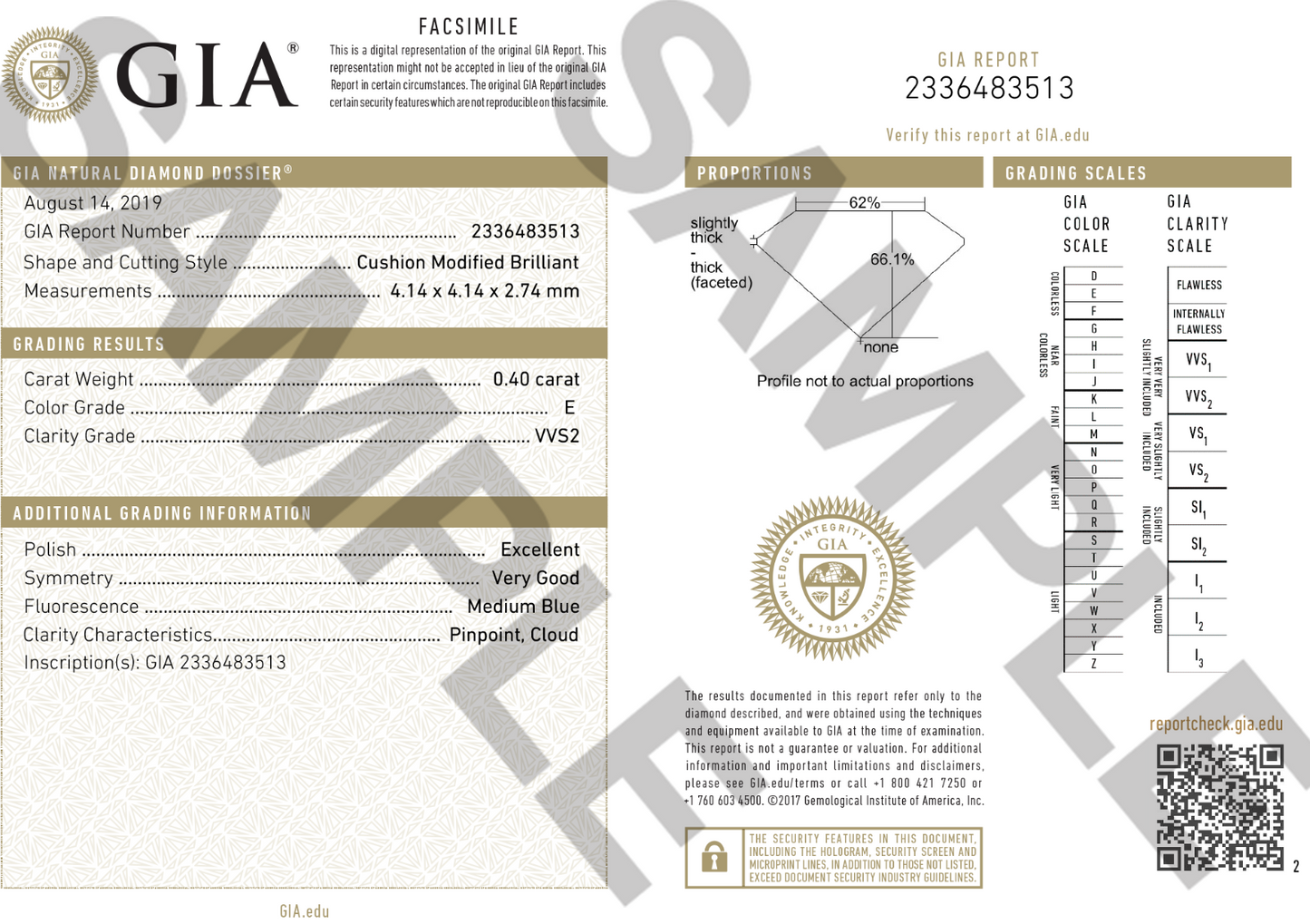 18ct White Gold 4-Claw Cushion Natural Diamond Halo Engagement Ring 0.60ct GIA Diamond Ring