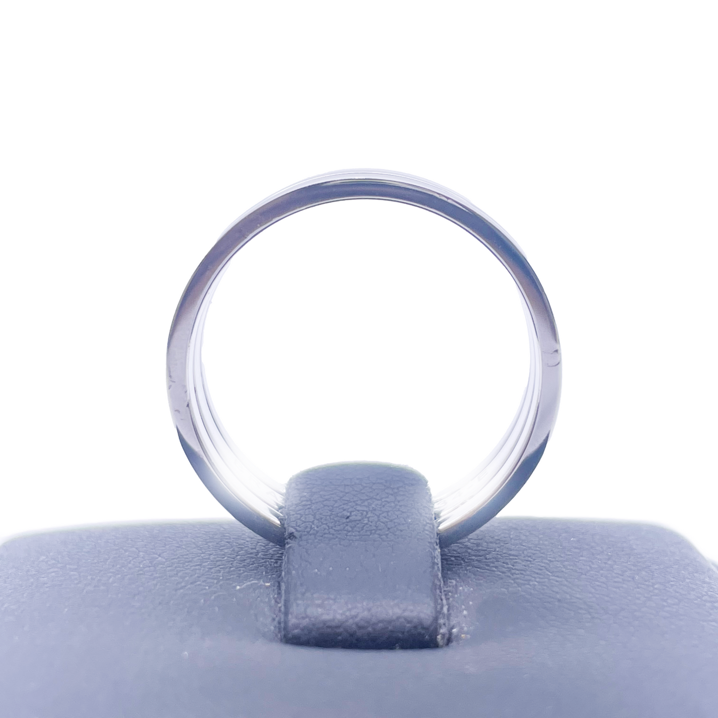Mens Platinum 7mm Unique Polished 3 Row Cut Out Wedding Band Heavy Weight