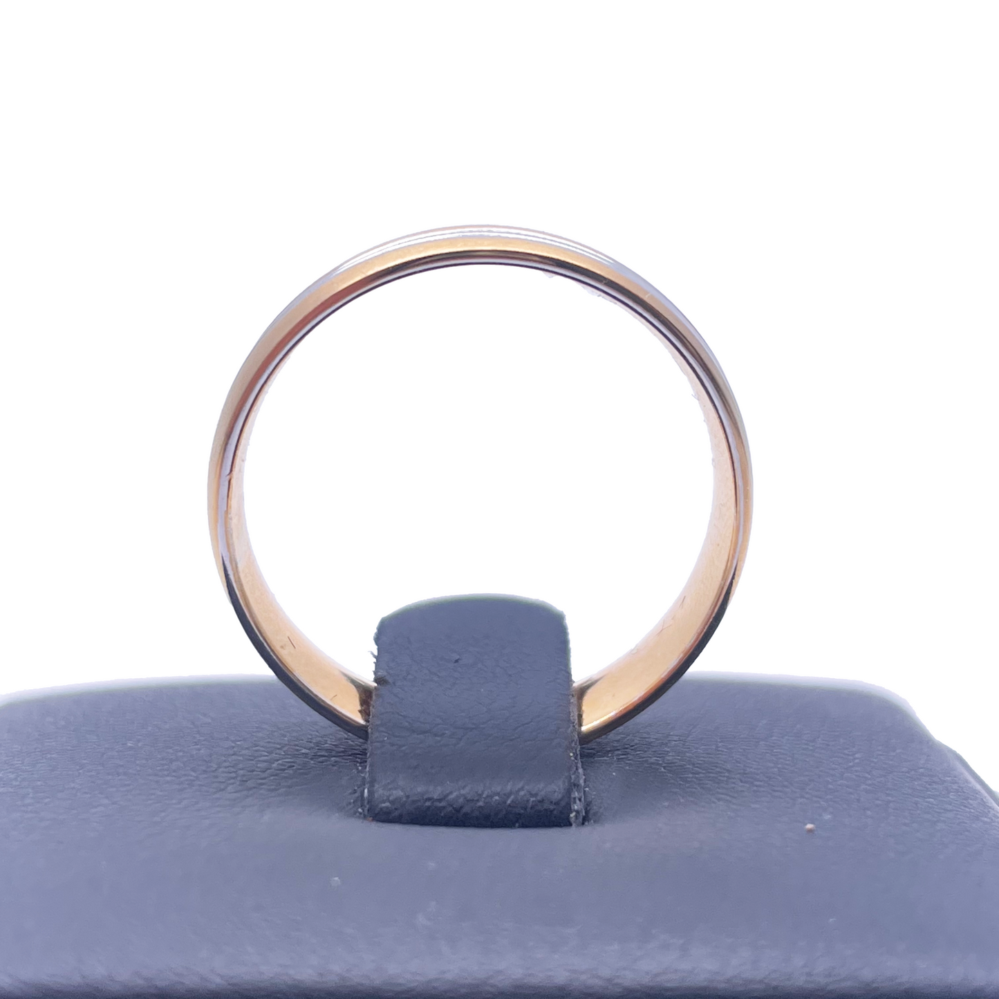 18ct Yellow/White Gold Bicolour Mens Wedding 5mm Band Double Wrapped Groove