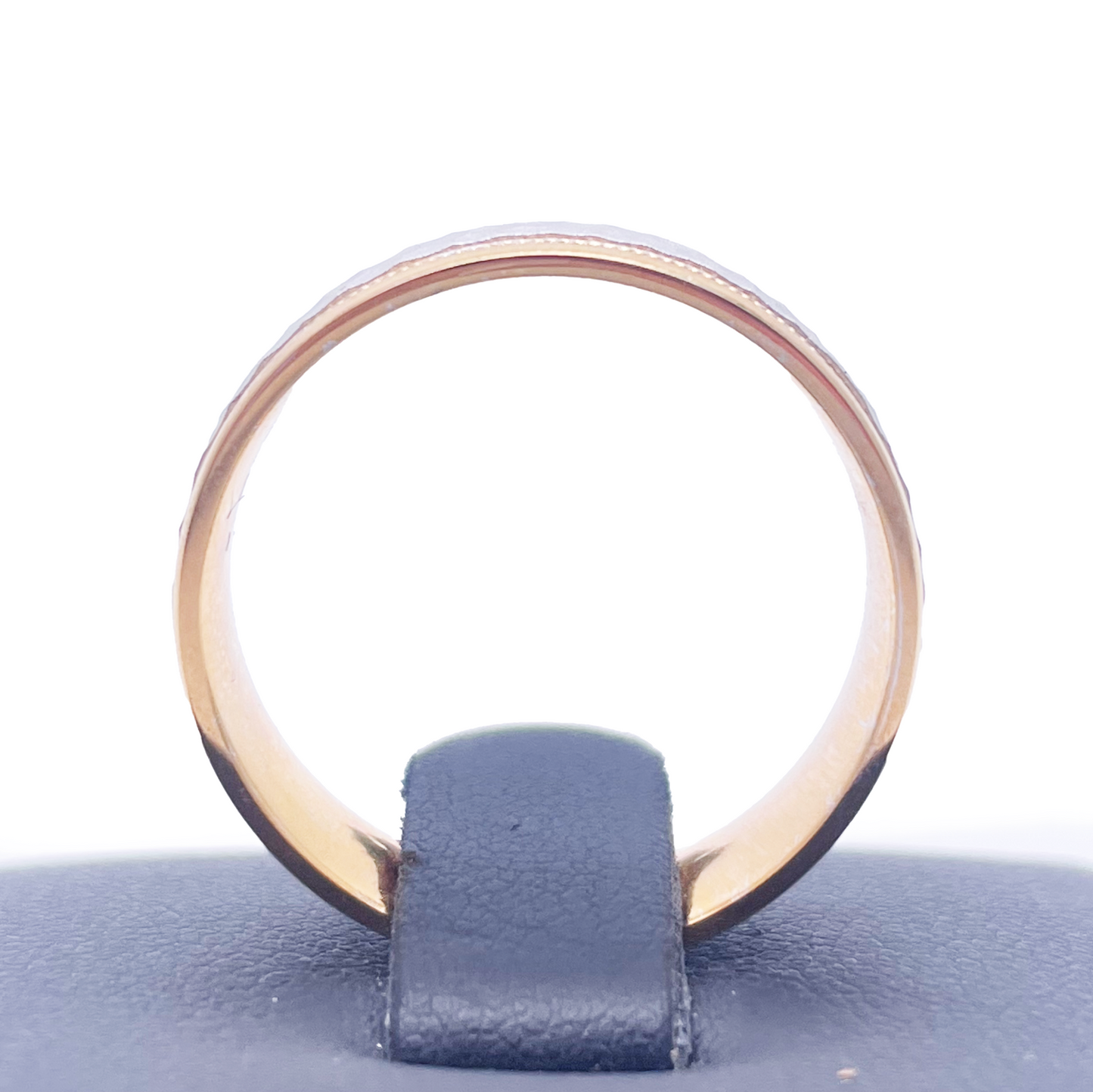 18ct Yellow/White Gold Bicolour Mens Wedding 6mm Band Hammered & Milgrain Middle