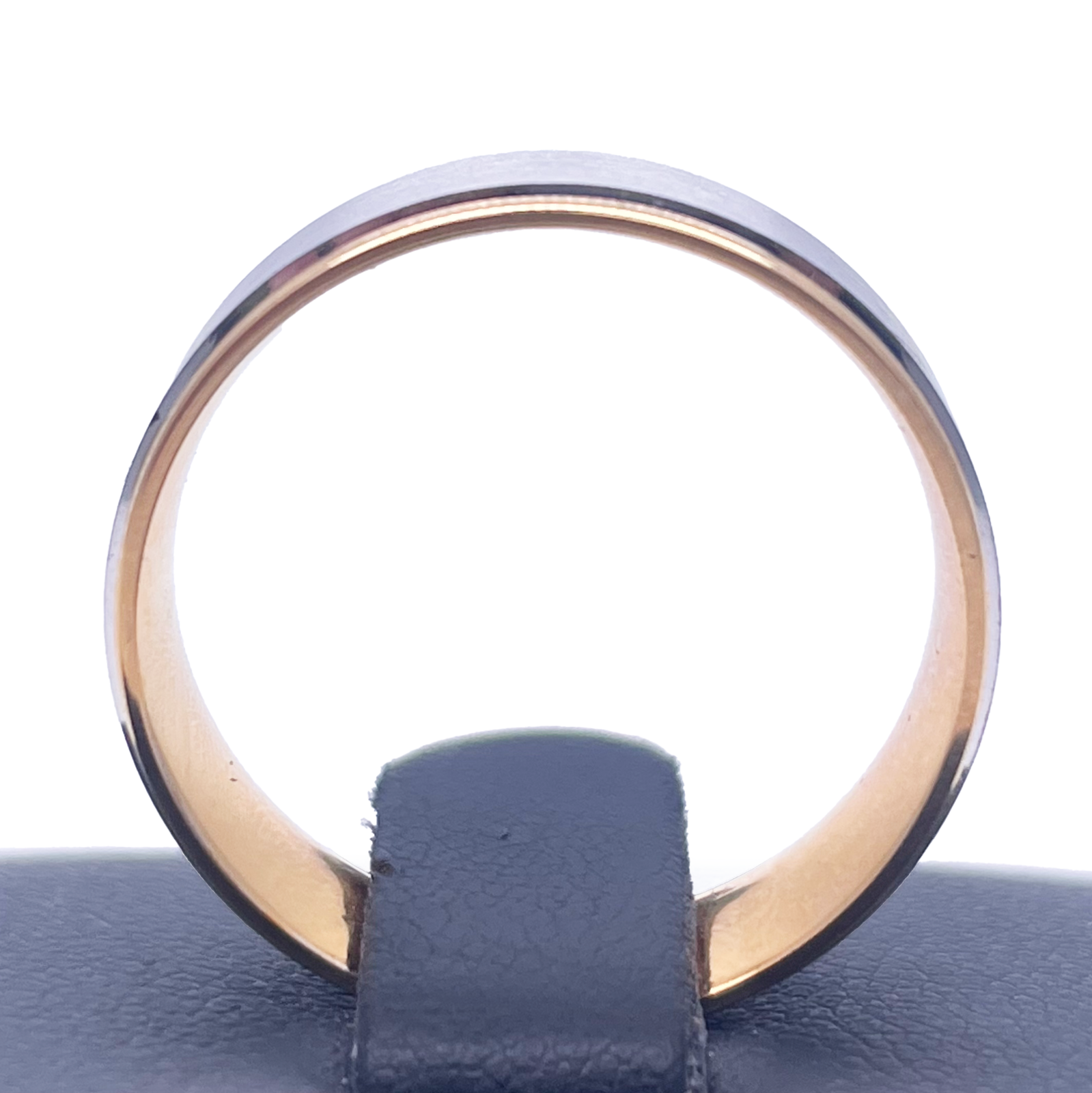 18ct Yellow/White Gold Mens Wedding 6mm Band Matt Middle & High Polished Edges
