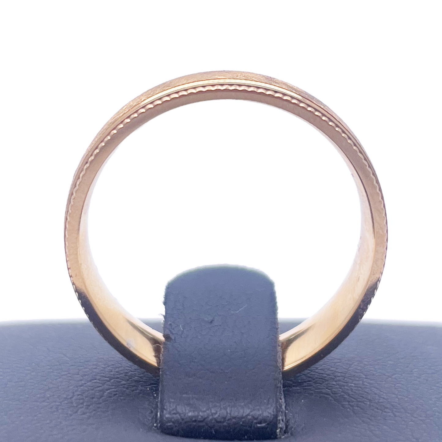 18ct Yellow Gold Mens Wedding 6mm Band Matt Middle and Groves Milgrain Edges