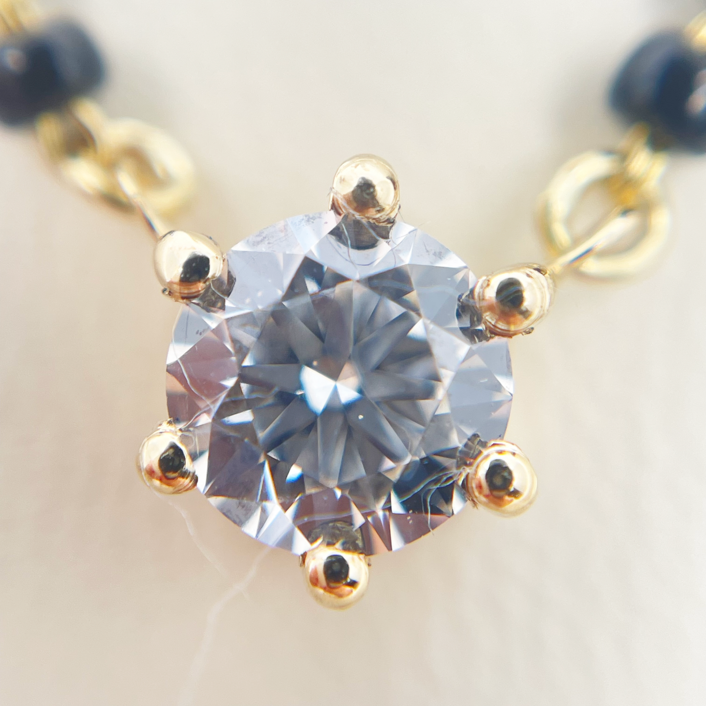 18ct Yellow Gold Lab Grown 6 Claw Diamond 0.70ct Black Beads Mangalsutra Necklace IGI Certified  Mangalsutra Chains