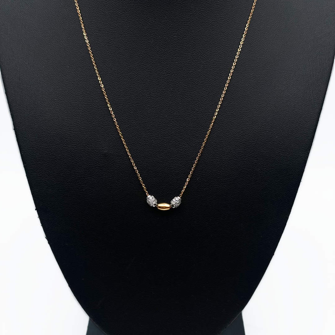 18Carat Rose Gold Diamond Fancy Chain Necklace 0.38 Carats H/SI 18'' inches