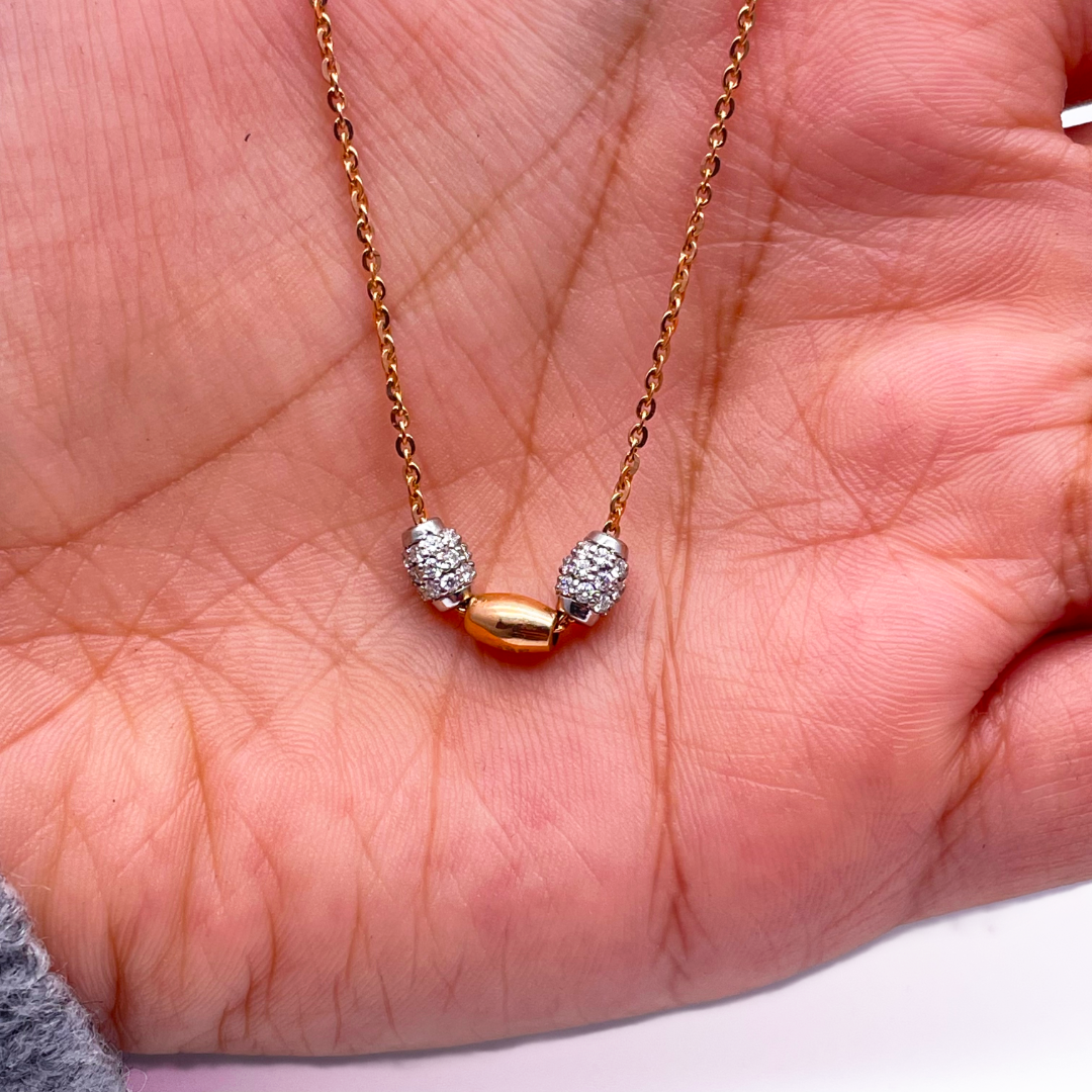 18Carat Rose Gold Diamond Fancy Chain Necklace 0.38 Carats H/SI 18'' inches