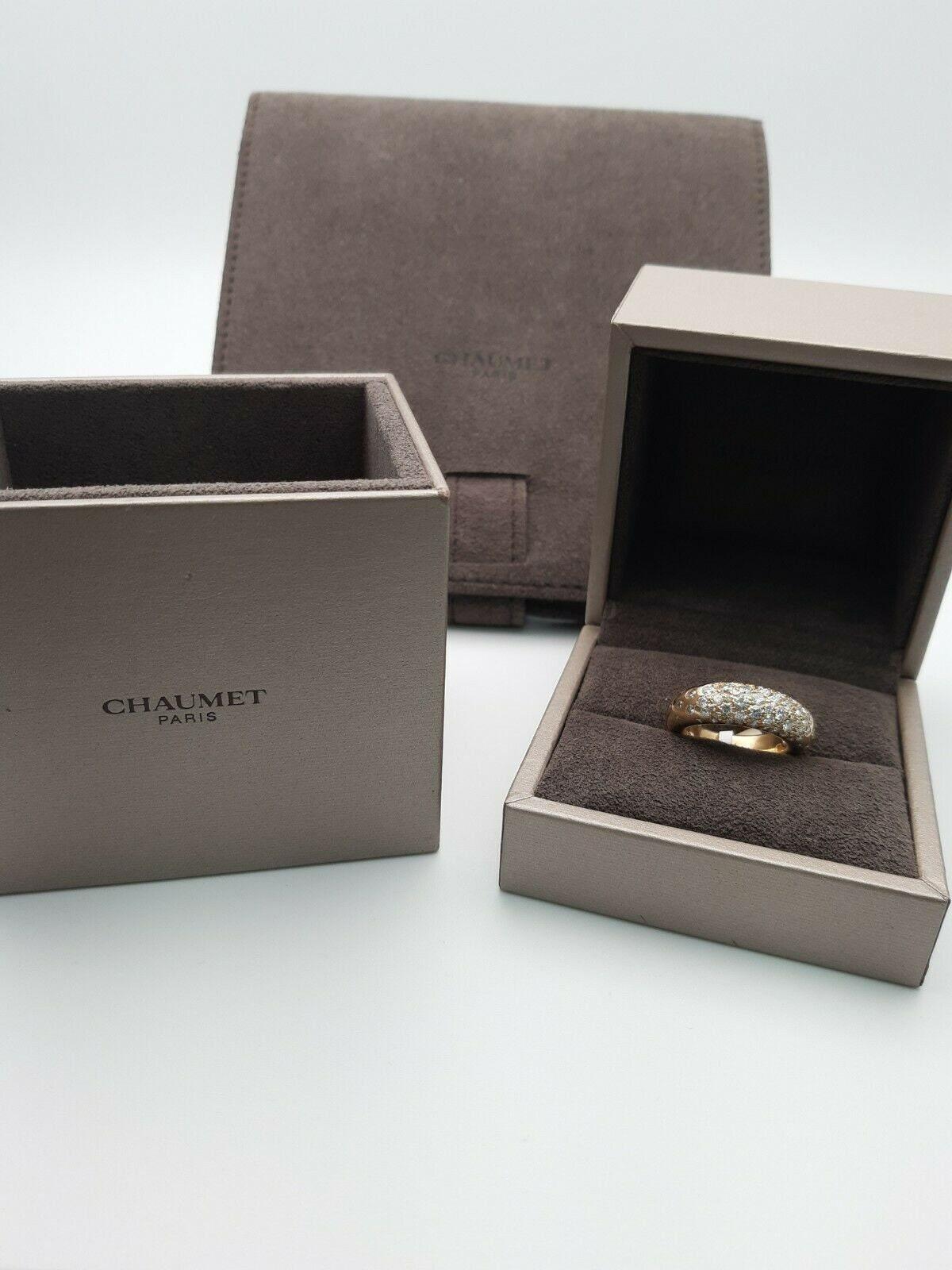 Chaumet Grains De Caviar Anneau Ring Diamond Pre-Owned Pristine Condition & Box